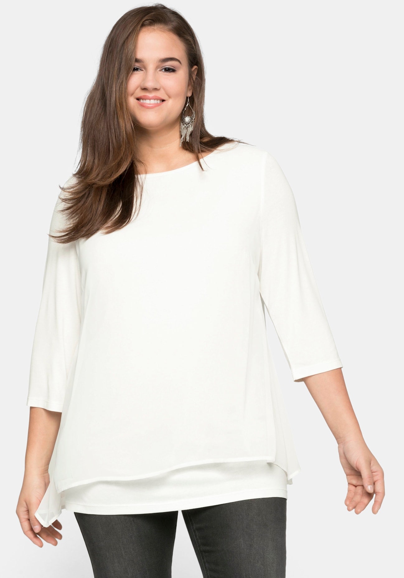 Sheego Blusenshirt "Blusenshirt" 1 Stk. tlg. günstig online kaufen