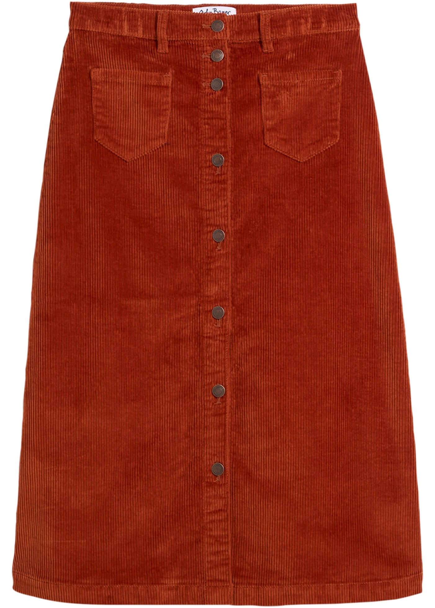 bonprix Cordrock mit Stretch, mit durchgehender Knopfleiste, mit Gürtelschlaufen