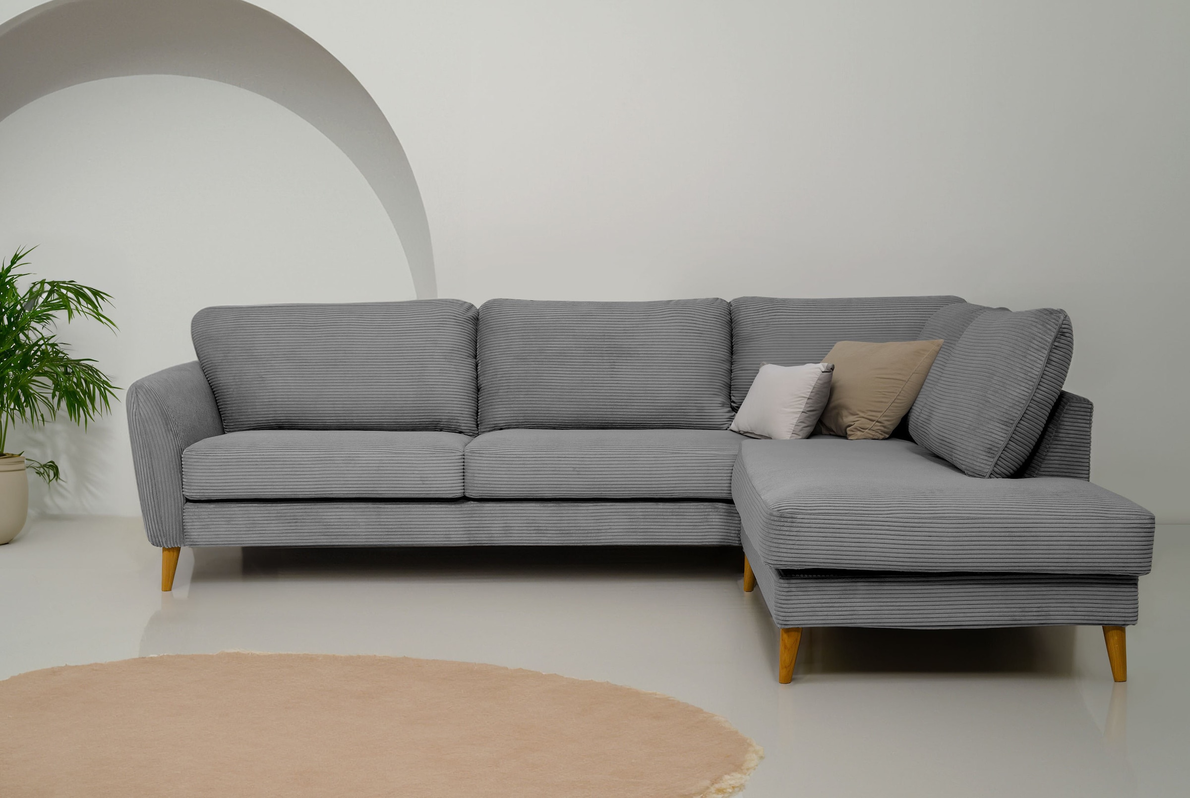 Home affaire Ecksofa "MARSEILLE 278/202 cm, L-Form, Ottom. rechts/links, ve günstig online kaufen