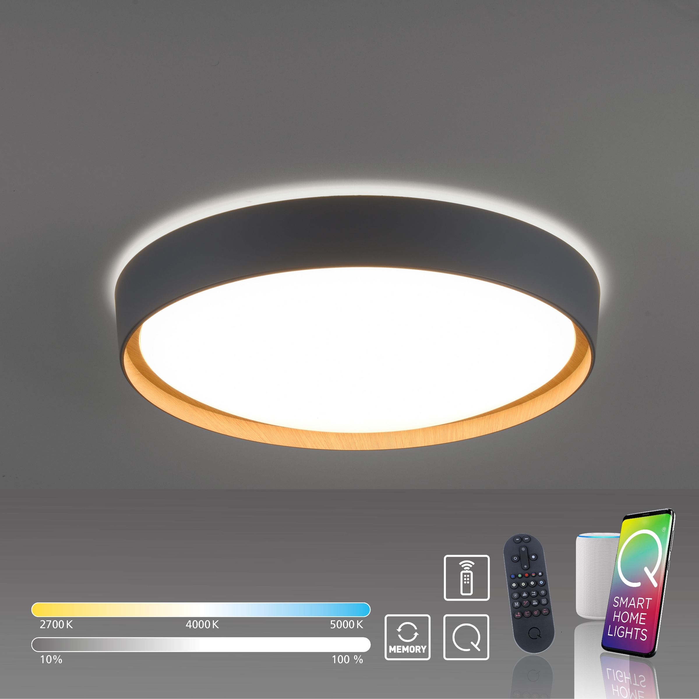 Neuhaus Q SMART HOME LIGHTS LED Deckenleuchte »Q-EMILIA« LED-Board 1 Stk. warmweiß - kaltweiß