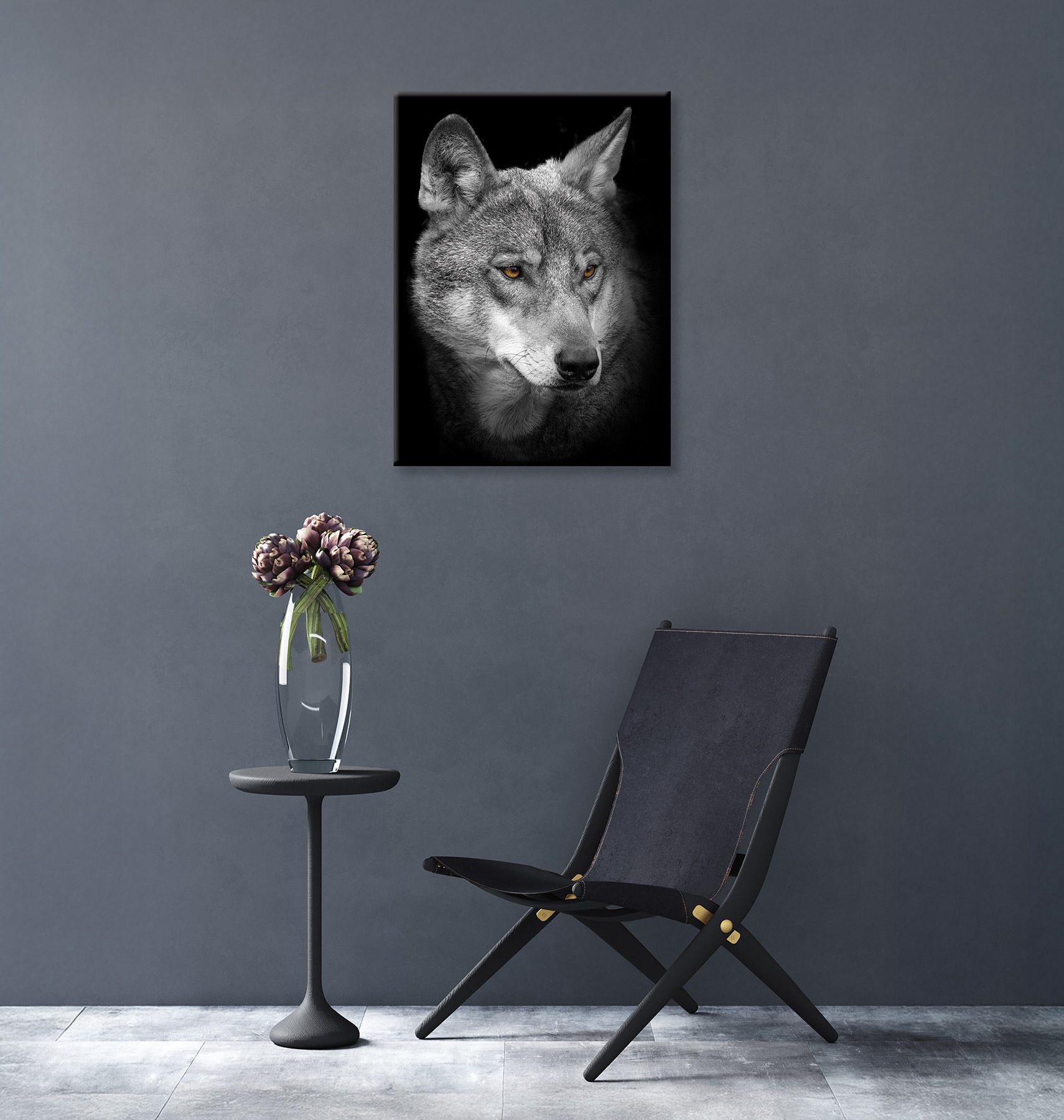 Bönninghoff Leinwandbild »Wandbild WOLF 46x61 cm – Leinwandbild Keilrahmen Deko modern« Wildtiere | Wolfbilder | Wölfe 1 Stk. tlg. auf Keilrahmen gespannt