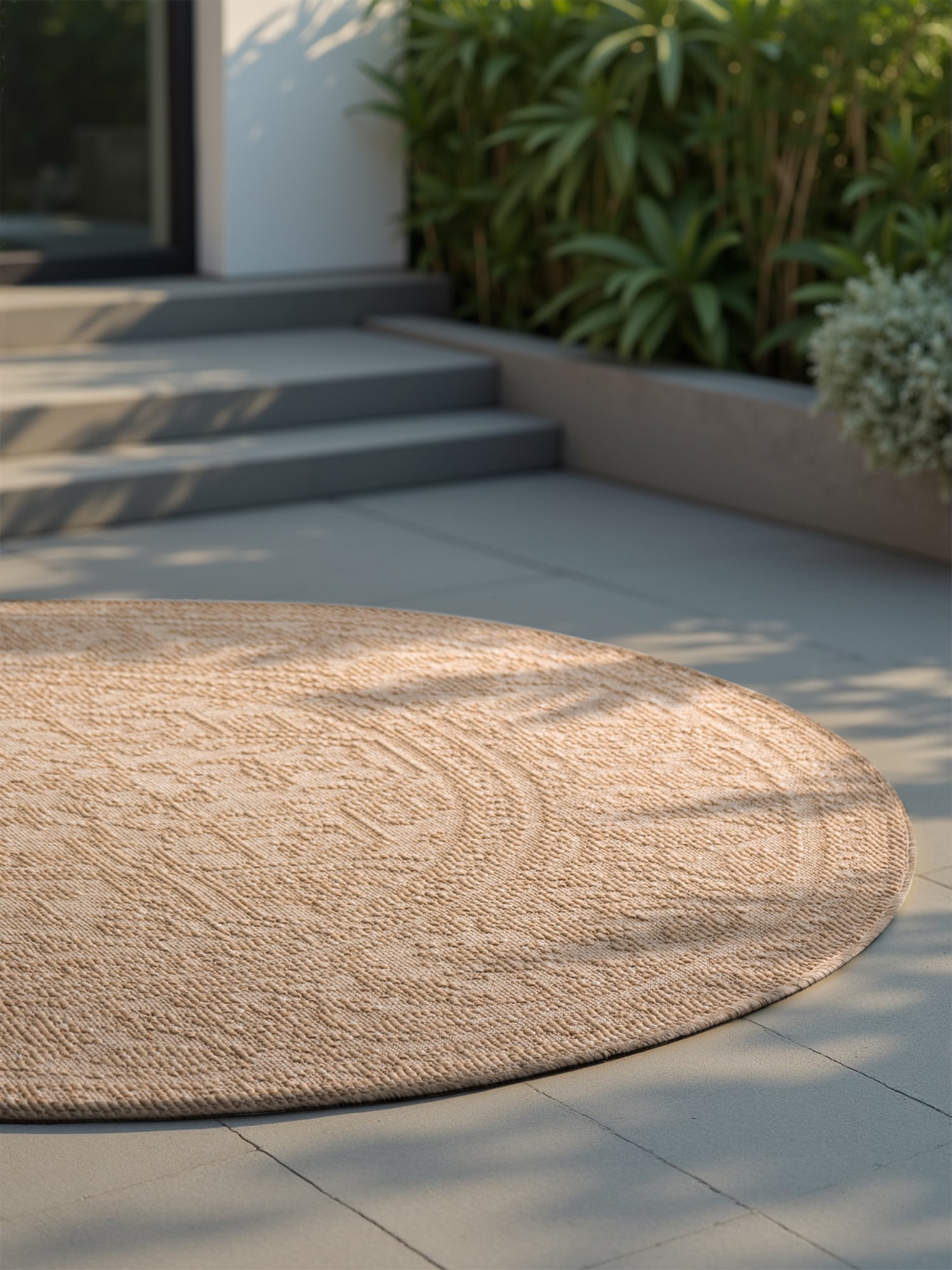 NORTHRUGS Outdoorteppich »Kona Wendeteppich«, rund, 5 mm Höhe, In und Outdoor, Flachgewebe, wetterfest, pflegeleicht, robust