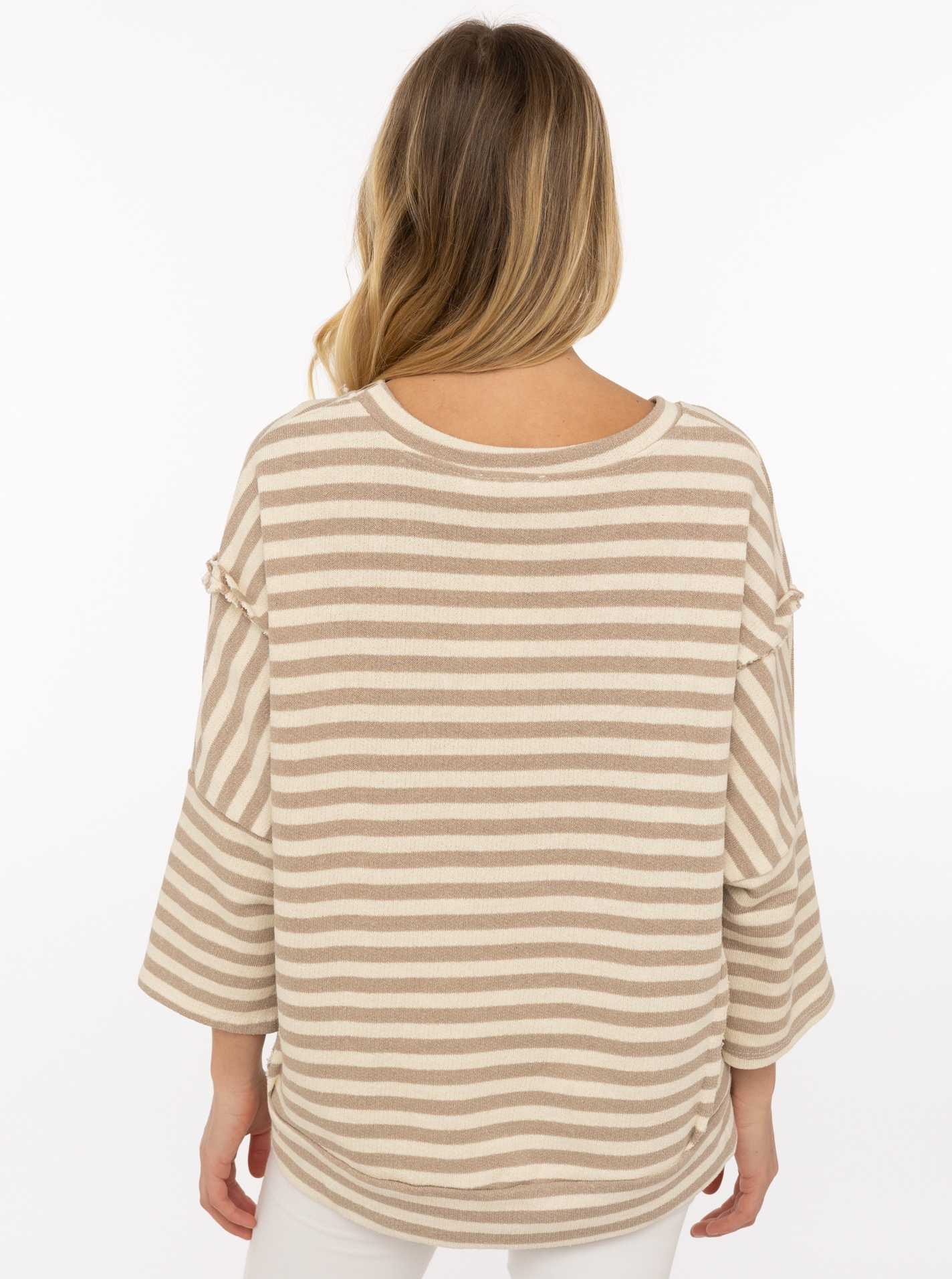 Zwillingsherz Streifenpullover »"More Amor Por Favor "« gestreift, Rundhals, große Aufschrift