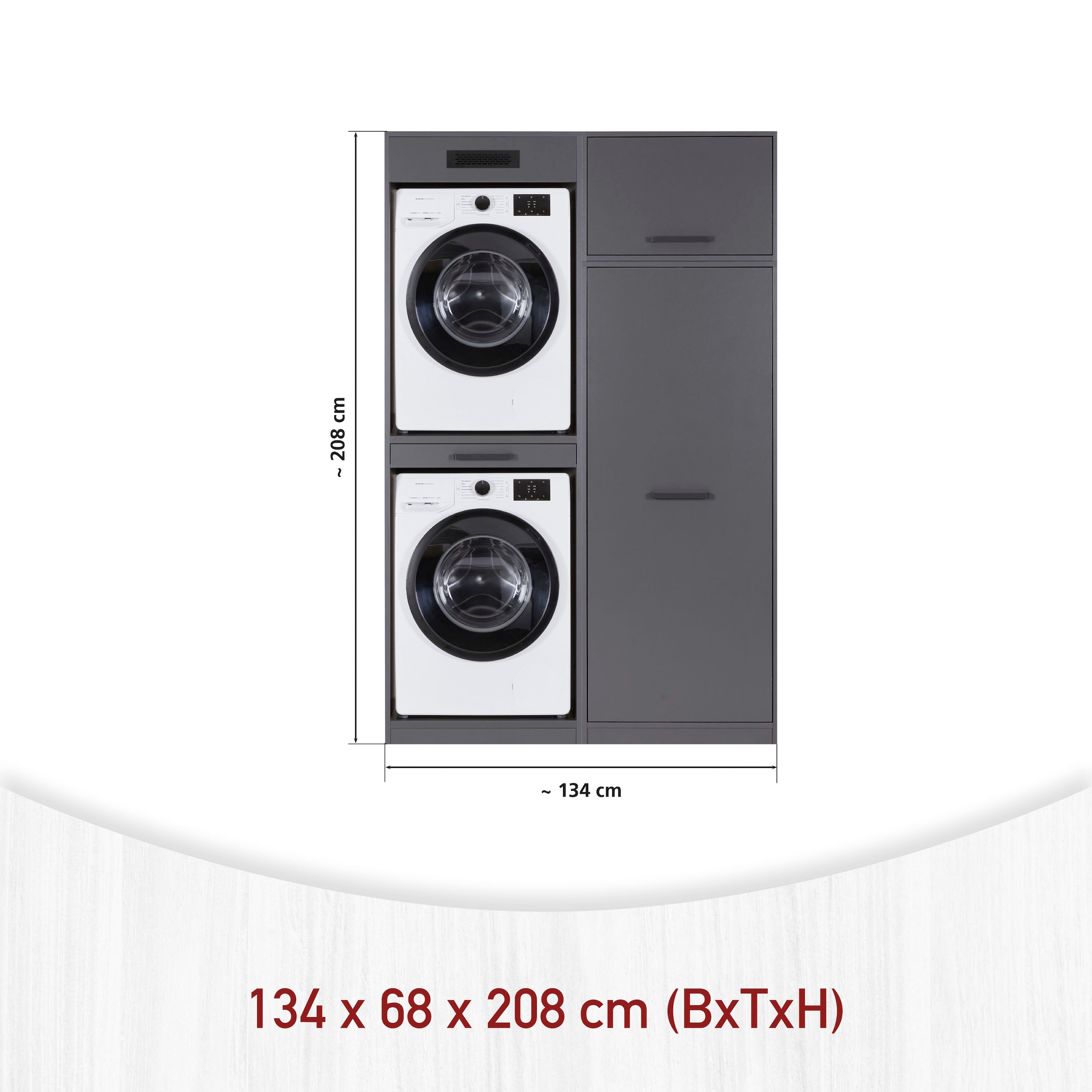 Inter Link Mehrzweckschrank-Set »Norela, Geräteschrank-Set für Waschmaschine und Trockner, Umbauschrank« 3 Stk. tlg.