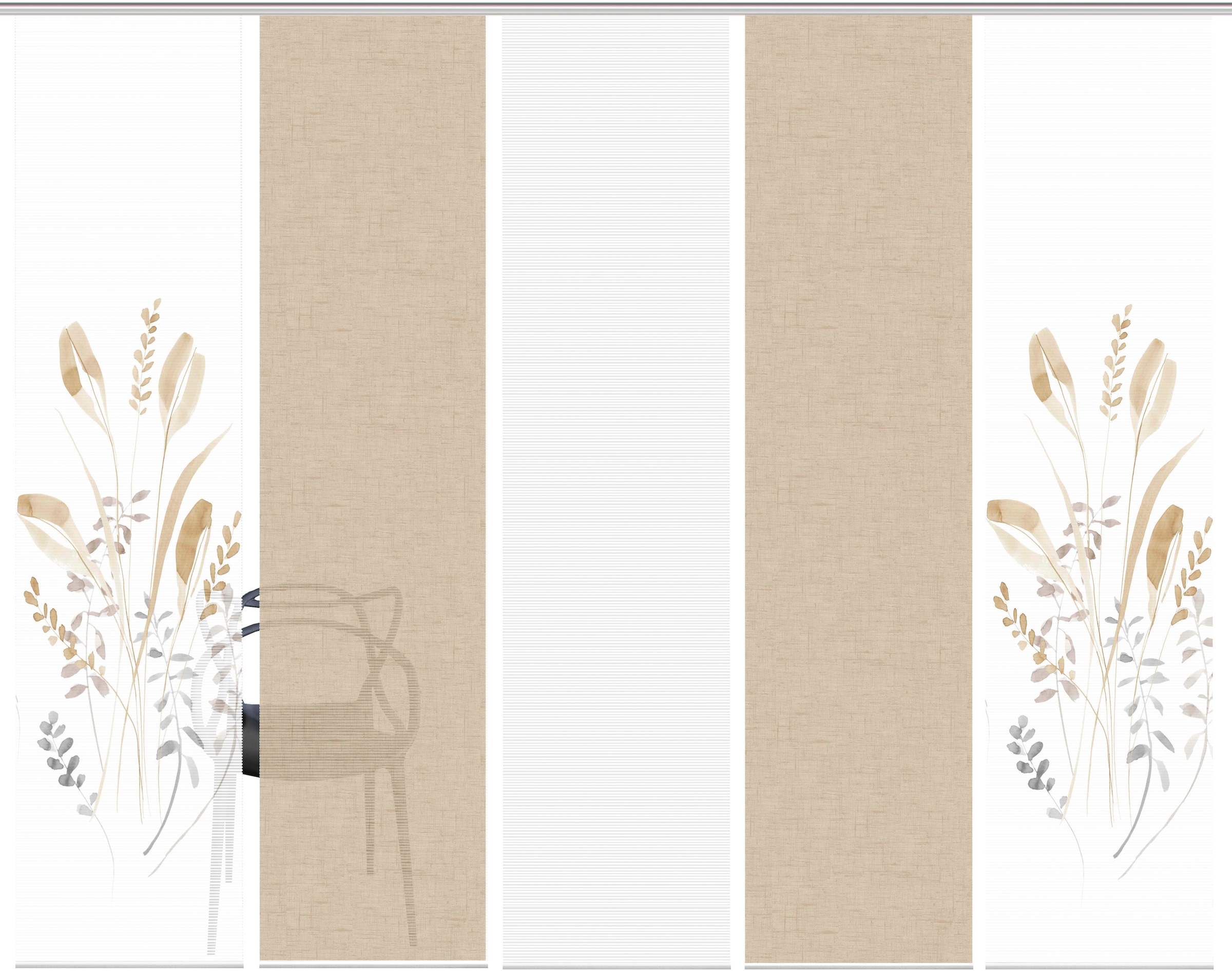 Vision S Schiebegardine "AYENE 5er SET" Paneelwagen 5 Stk. tlg. Schiebevorh günstig online kaufen