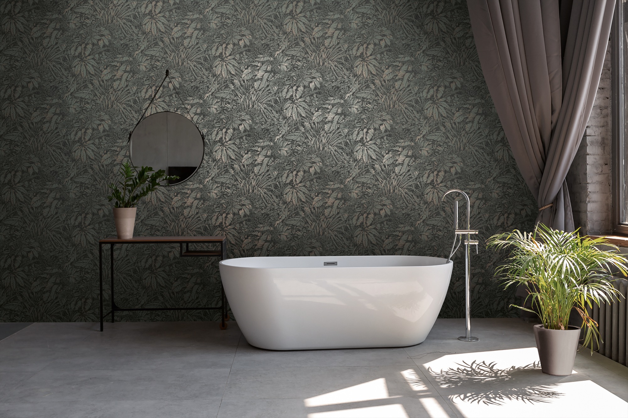 living walls Vliestapete »Smart Surfaces Natur-Tapete Mustertapete Floral Natur«, leicht glänzend, Vliestapete Dschungel für Schlafzimmer Küche Wohnzimmer Natur Design