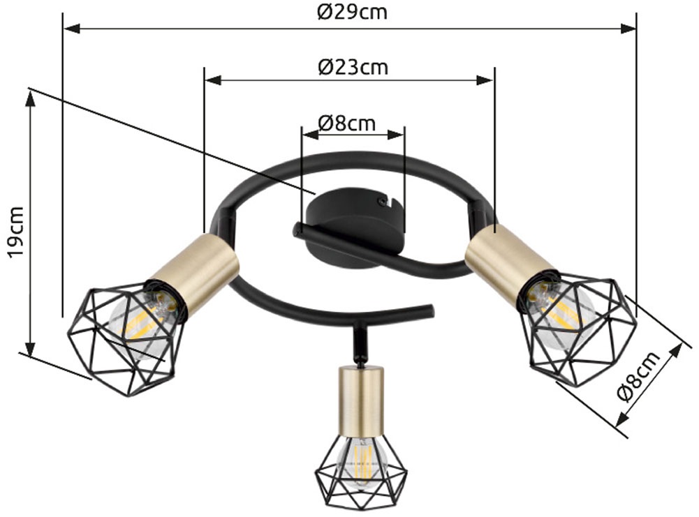 GLOBO LIGHTING Deckenstrahler »XARA I«, Leuchtmittel E14 | ohne Leuchtmittel, Deckenstrahler/Metall/Flur/Wohnzimmer/Schlafzimmer