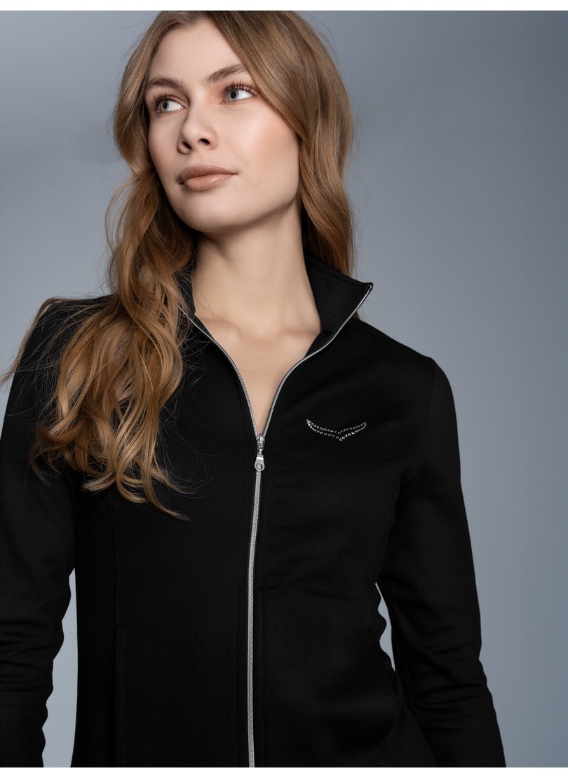 Trigema Sweatjacke "TRIGEMA Jacke mit Kristallsteinen", 1 Stk. günstig online kaufen