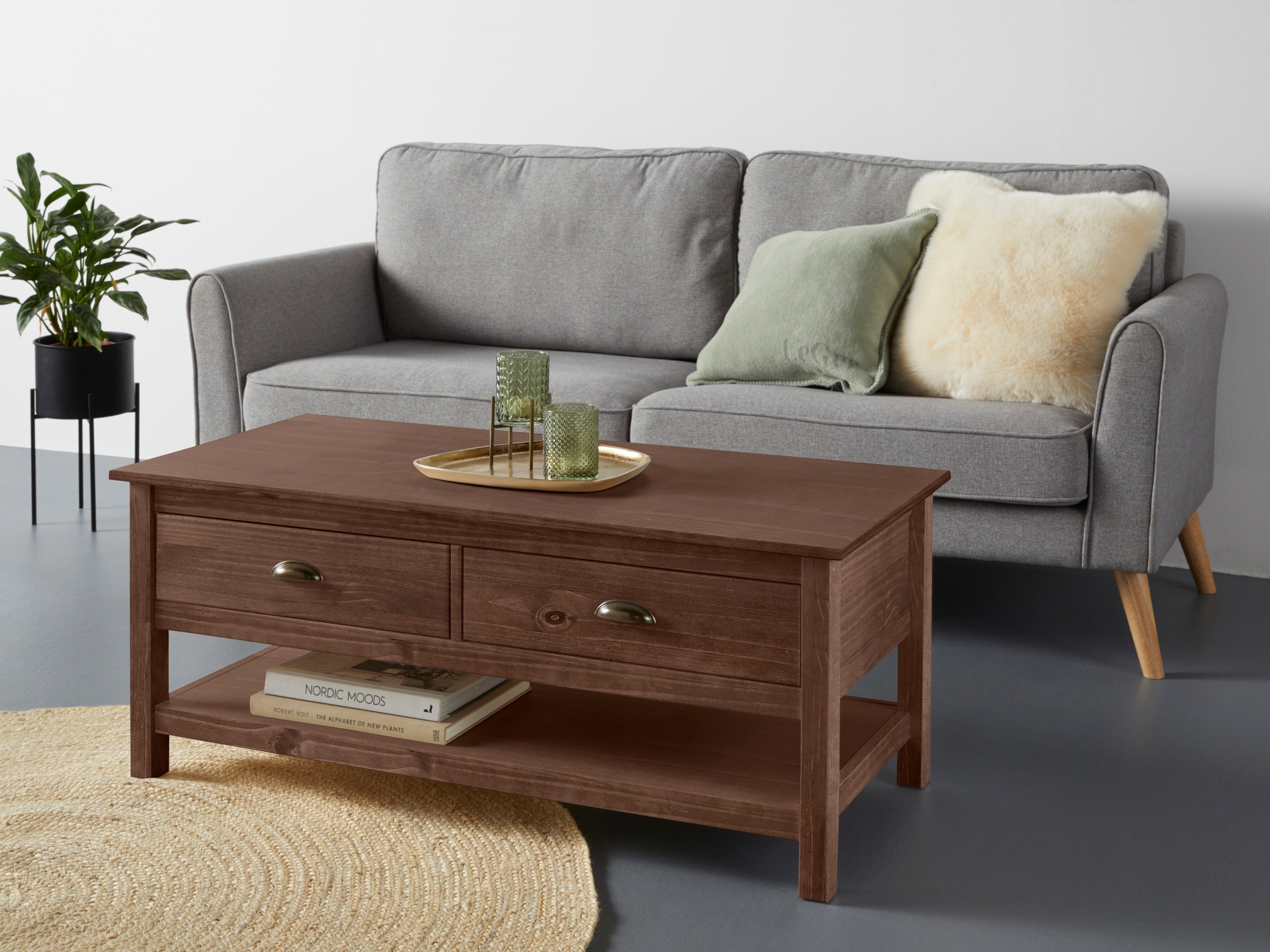 OTTO home Couchtisch "Schröder" mit 2 Schubladen und 1 Einlegeboden, aus ma günstig online kaufen