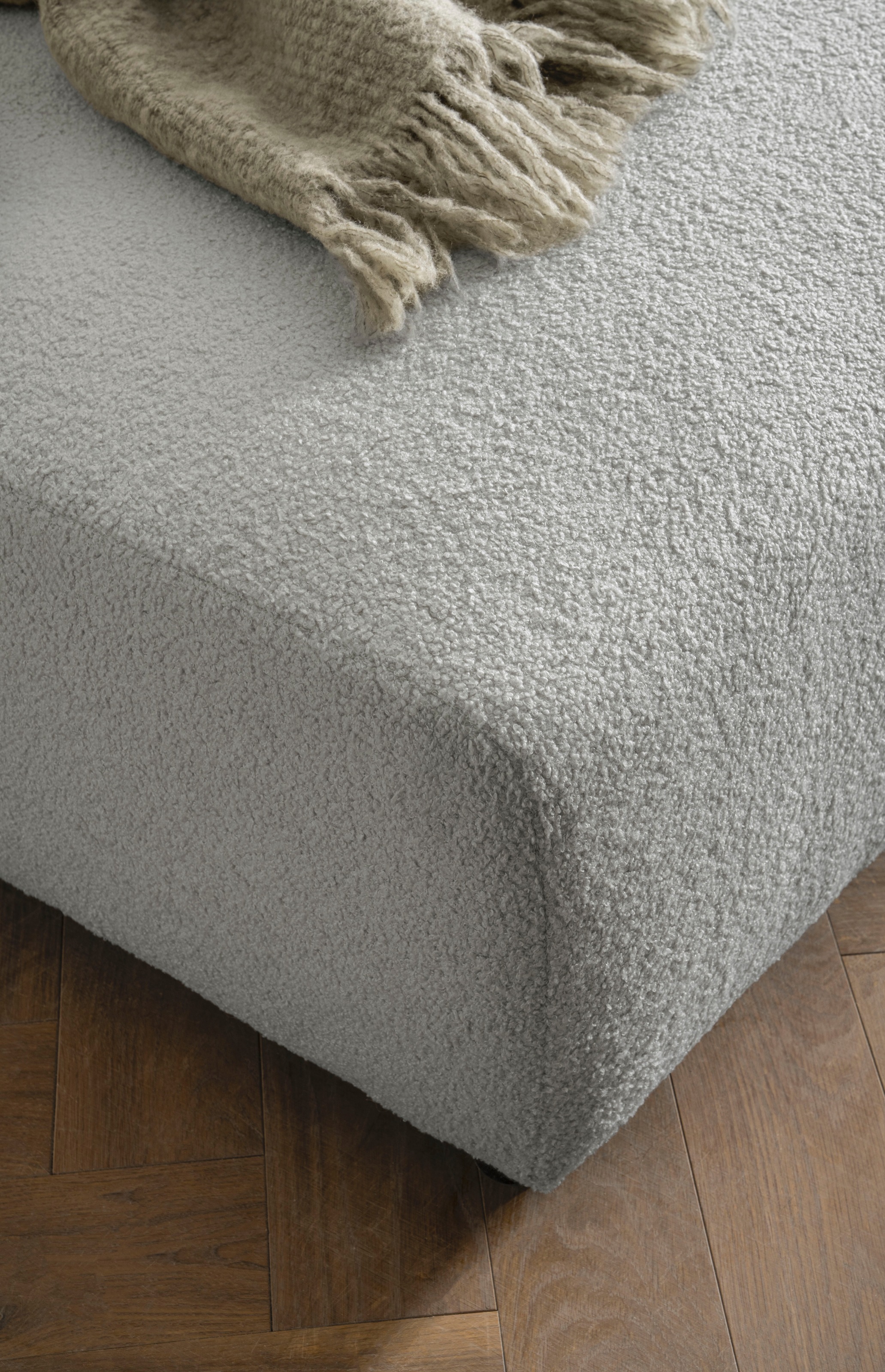andas Ecksofa »BAKELS, L-Form in Cord oder Boucle-Stoff, moderne Couch«, wahlweise Recamiere rechts/links, bequemer Sitzkomfort