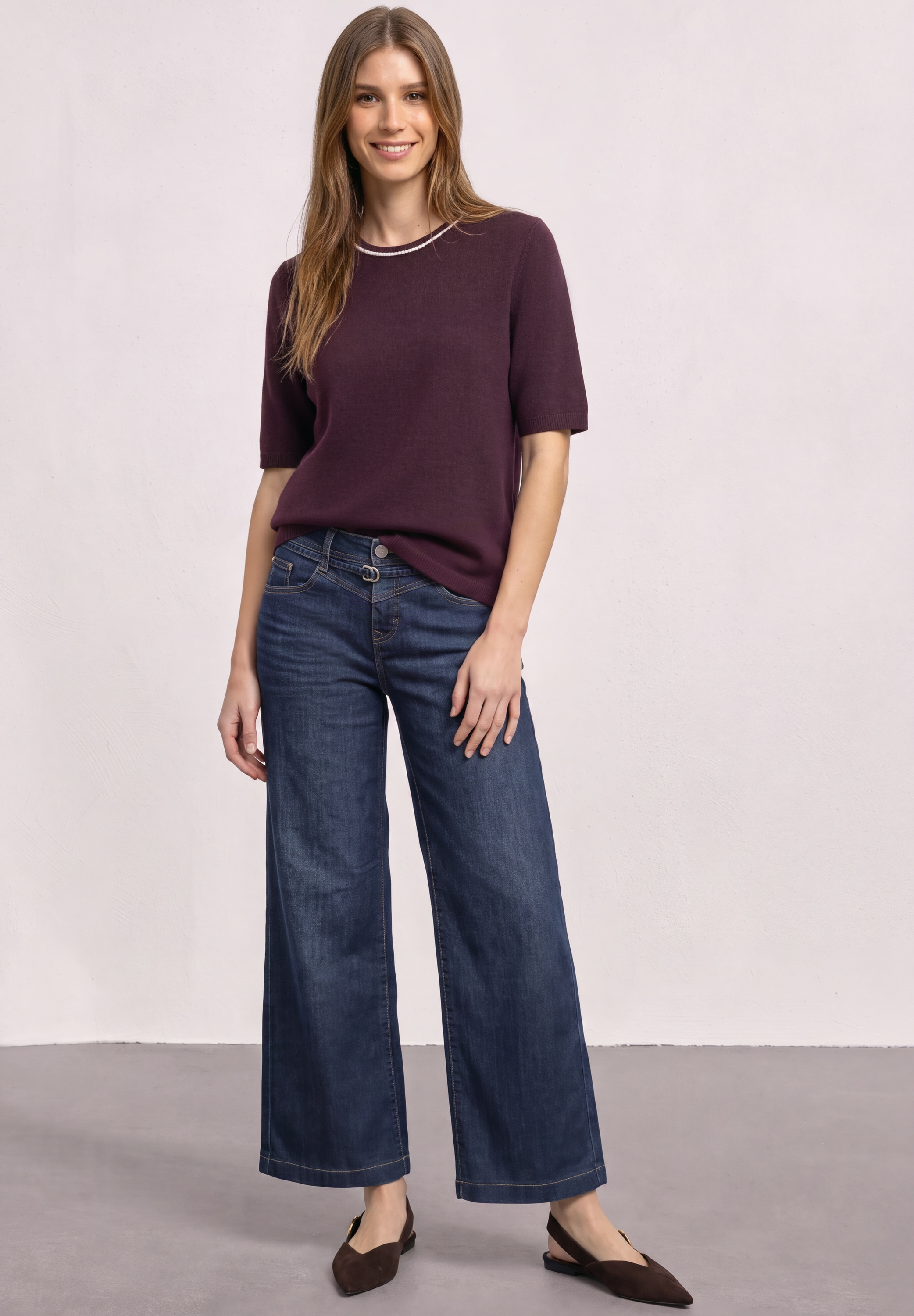 STREET ONE Kurzarmpullover im soften Baumwoll-Mix