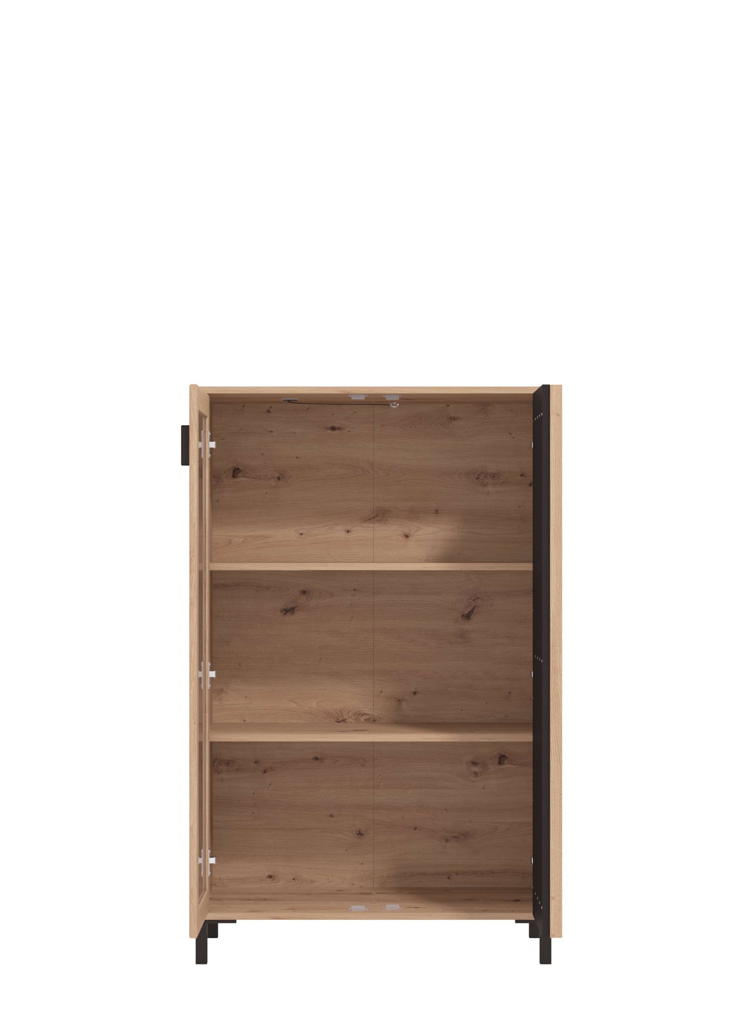 Home affaire Highboard »LAVAL, Hochkommode, Vitrine, Glasvitrine, Kombi-Highboard« Modernes Highboard in Artisan-Dekor mit Glasfront & Lamellen-Optik