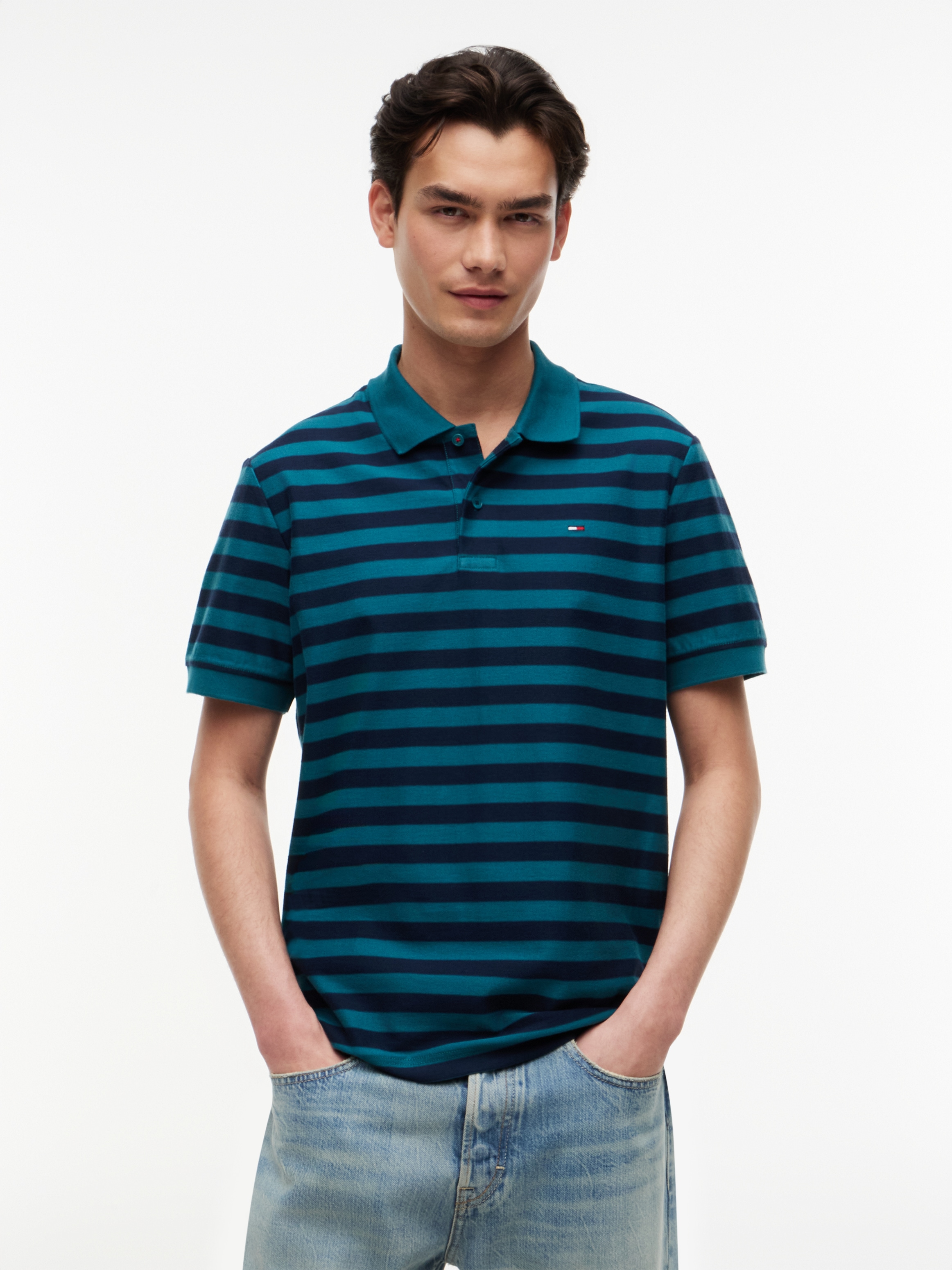 Tommy Jeans Poloshirt »TJM REG STRIPE POLO EXT« aus Baumwoll-Jersey, Regular Fit
