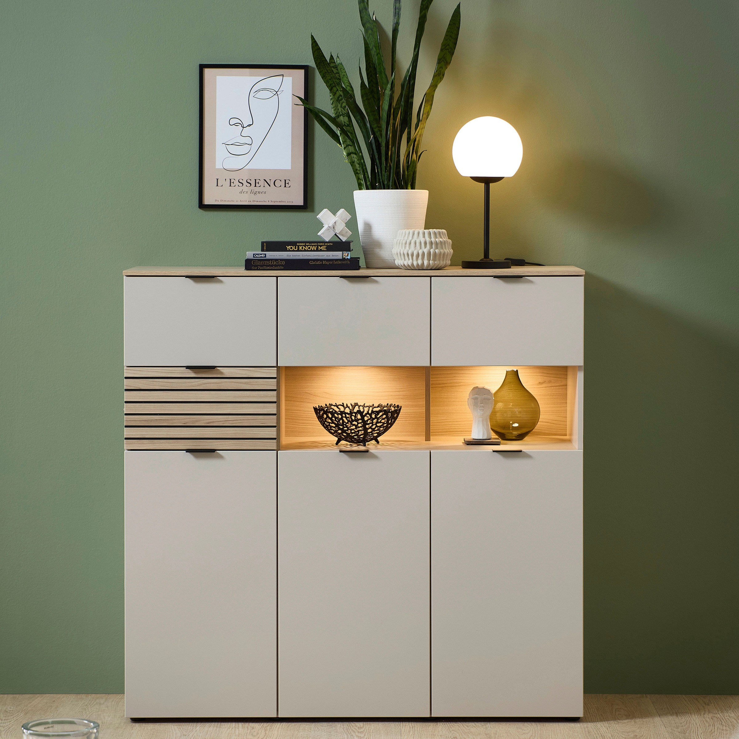 Innostyle Highboard "INA Highboard, 84 x 125 x 45 cm (B/H/T)" 1 Stk. tlg. günstig online kaufen