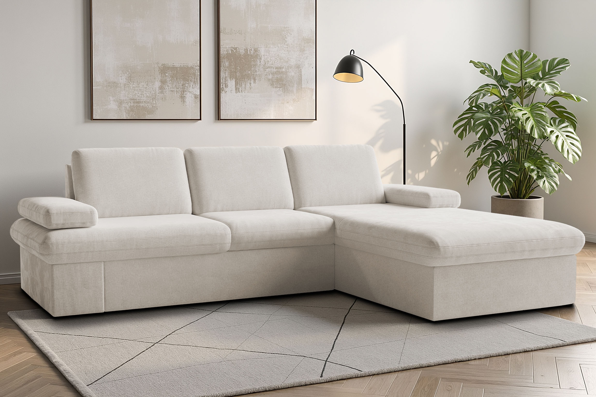 sit&more Ecksofa "Moreno L-Form, B: 247 cm" mit Armteilverstellung, optional Schlaffunktion