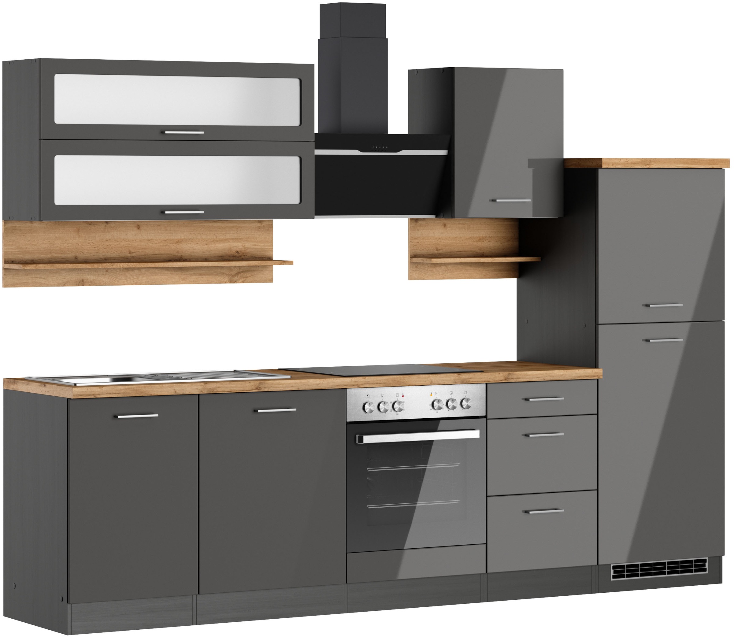KOCHSTATION Küchenzeile "KS-Milan", 280 cm breit, robuste Metallauszüge, vi günstig online kaufen