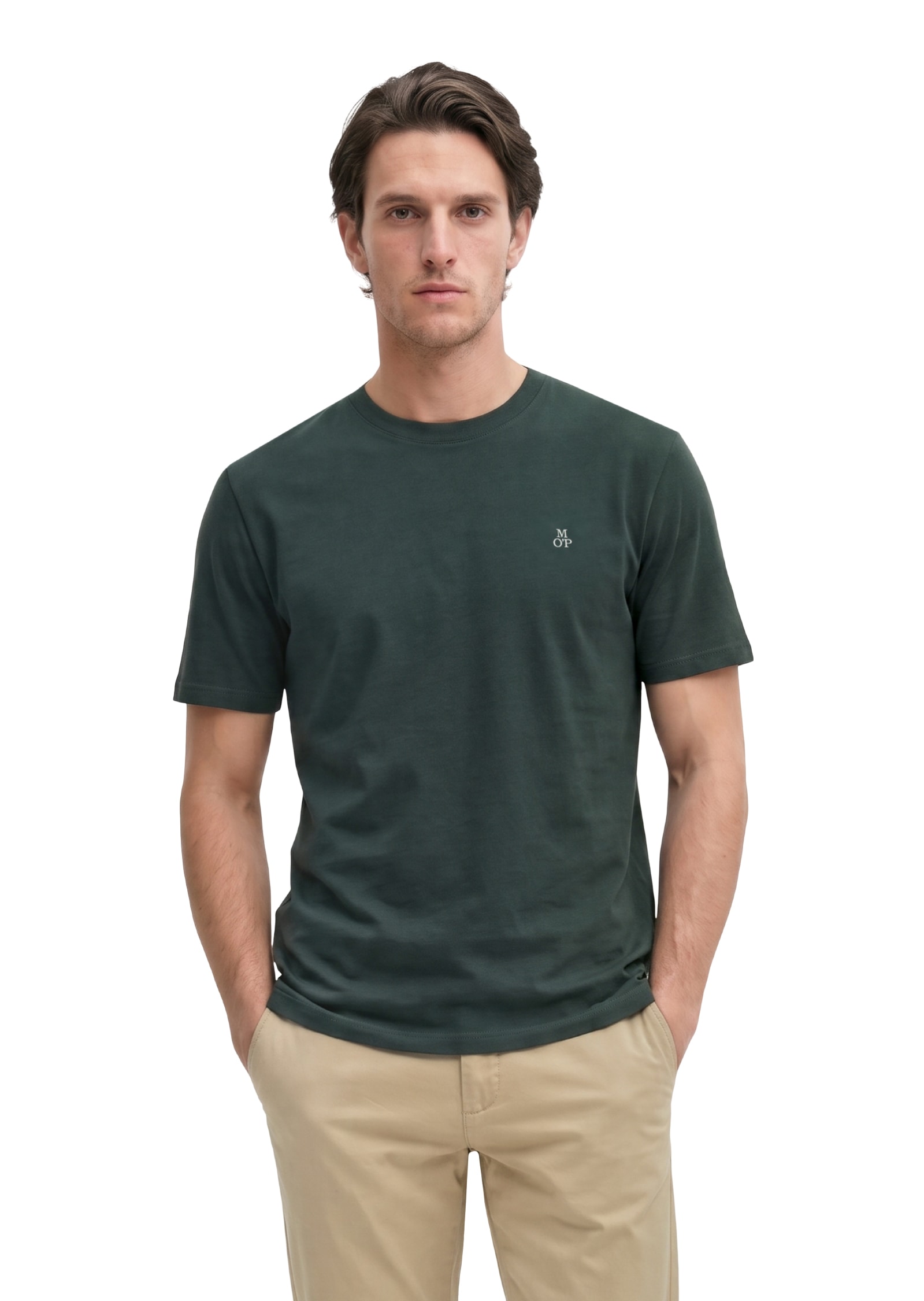 Marc OPolo T-Shirt "T-shirt, short sleeve, logo print, ribbed collar"