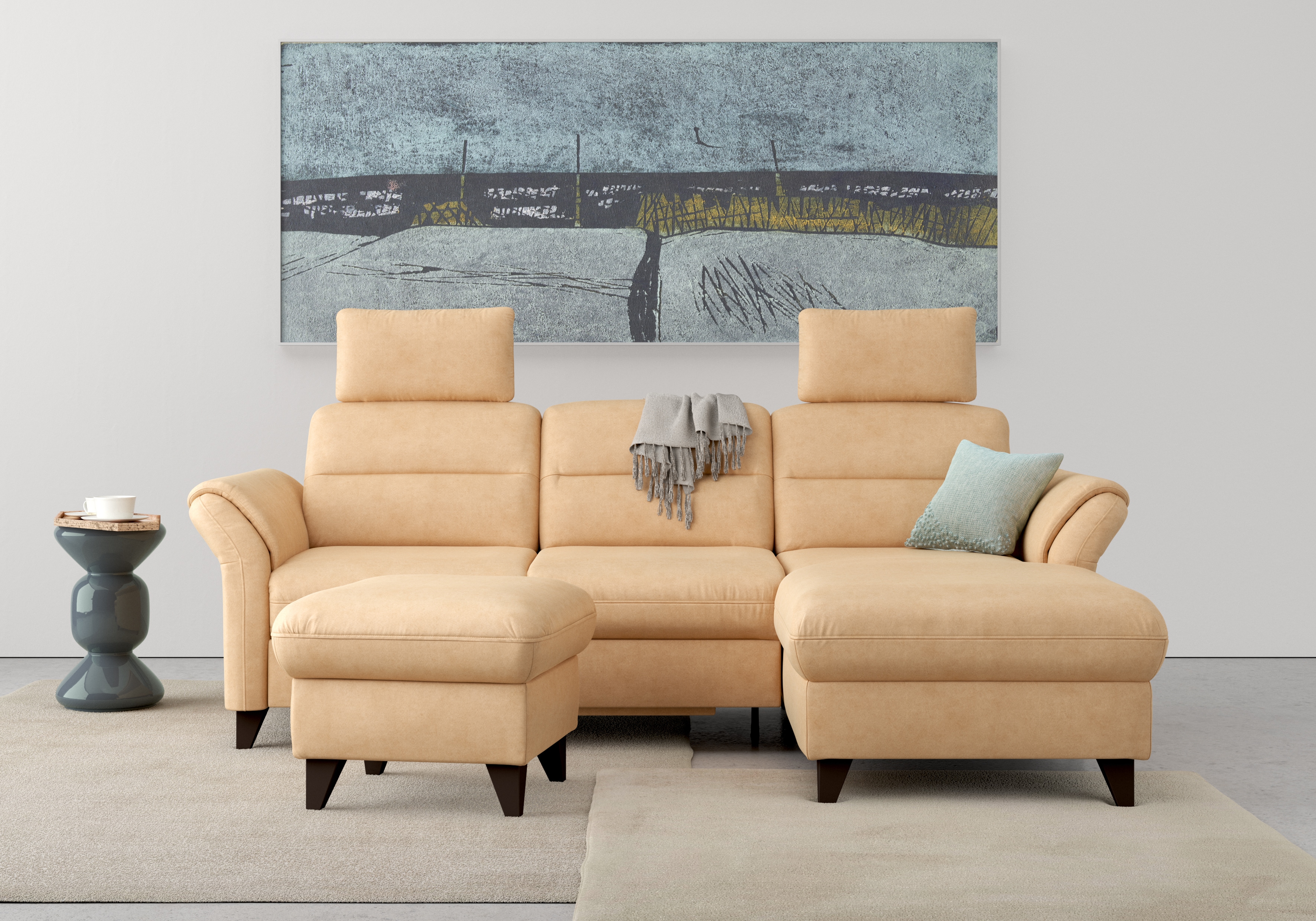 sit&more Ecksofa "Mellum L-Form" Federkern, optional Schlaffunktion, Bettkasten & Armteilfunktion