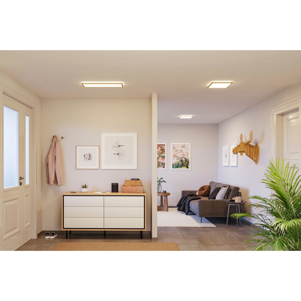 Paulmann LED Panel »Atria Shine 22W 4000K 293x293 Eiche Kunststoff IP44«, 1 flammig-flammig