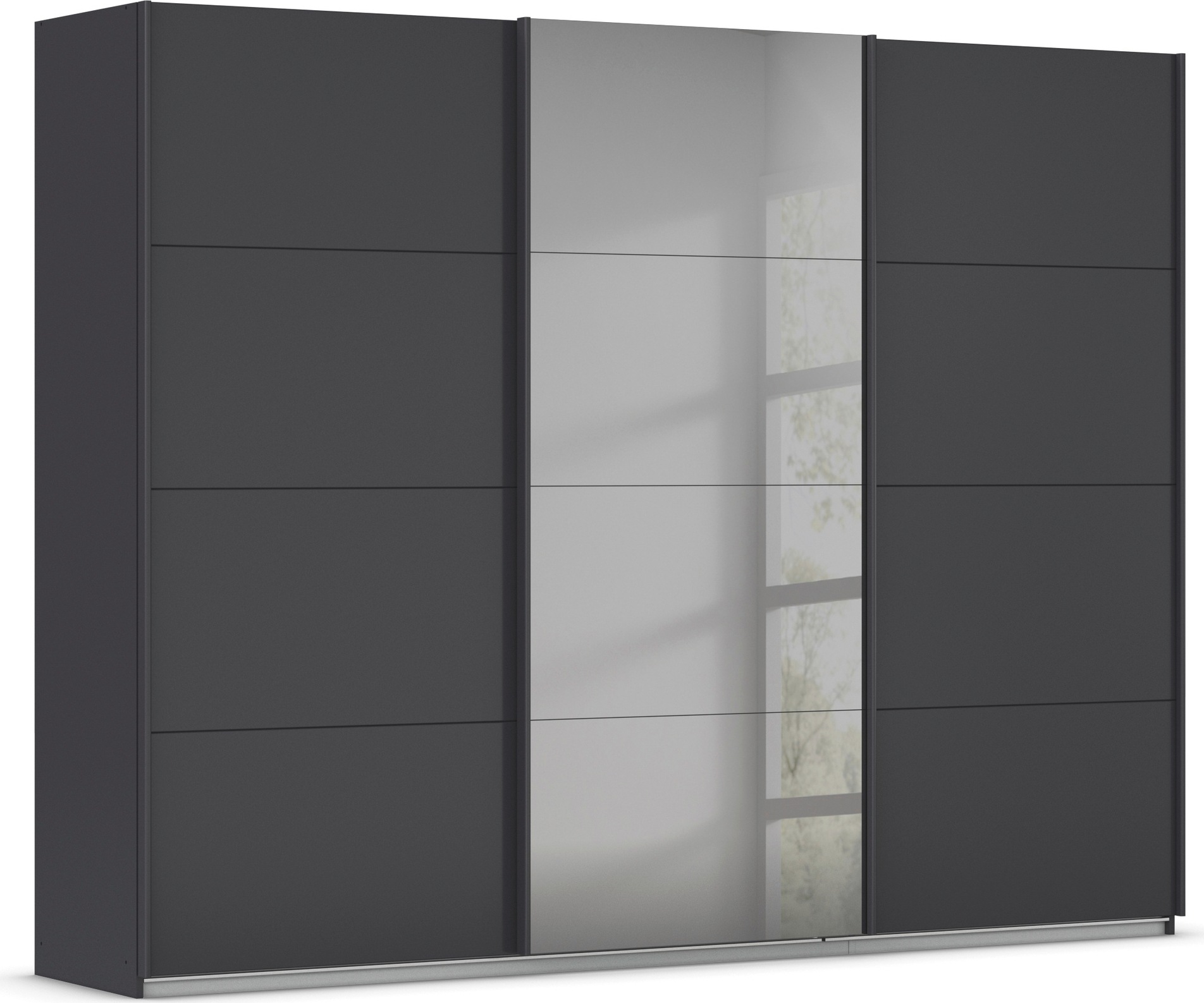 OTTO home 1100000002199 "Schlafzimmerschrank Kleiderschrank Schrank Garderobe FERRIS" In 3 Ausstattungen BASIC/CLASSIC/PREMIUM, in Breiten 271 cm, Mitteltür mit hochwertigem Grauspiegel MADE IN GERMANY