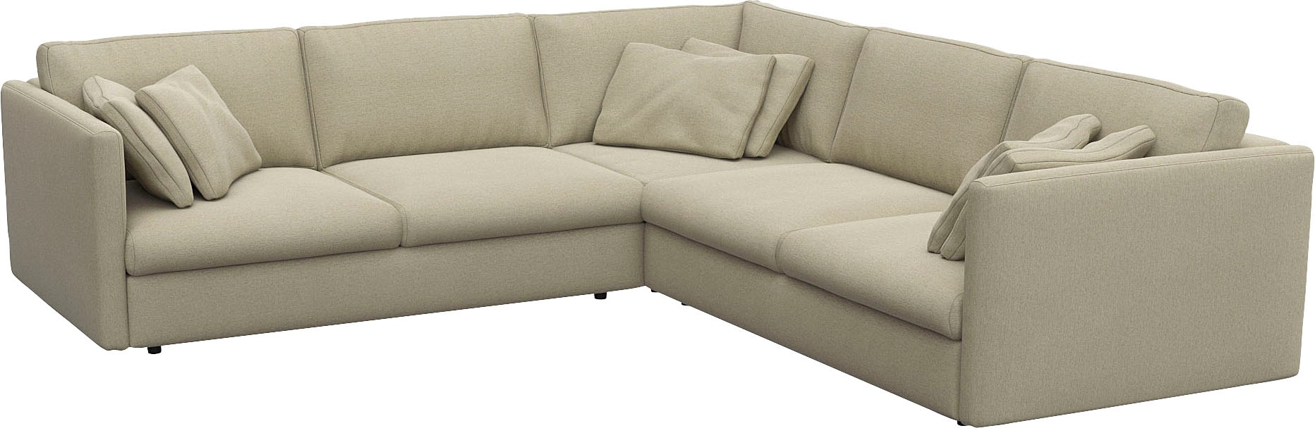 FLEXLUX Ecksofa »Lovane gleichschenklig, bequem und komfortabel«, Weich & anschmiegsam, große Sitztiefe auf Kaltschaum, Dekokissen inkl.