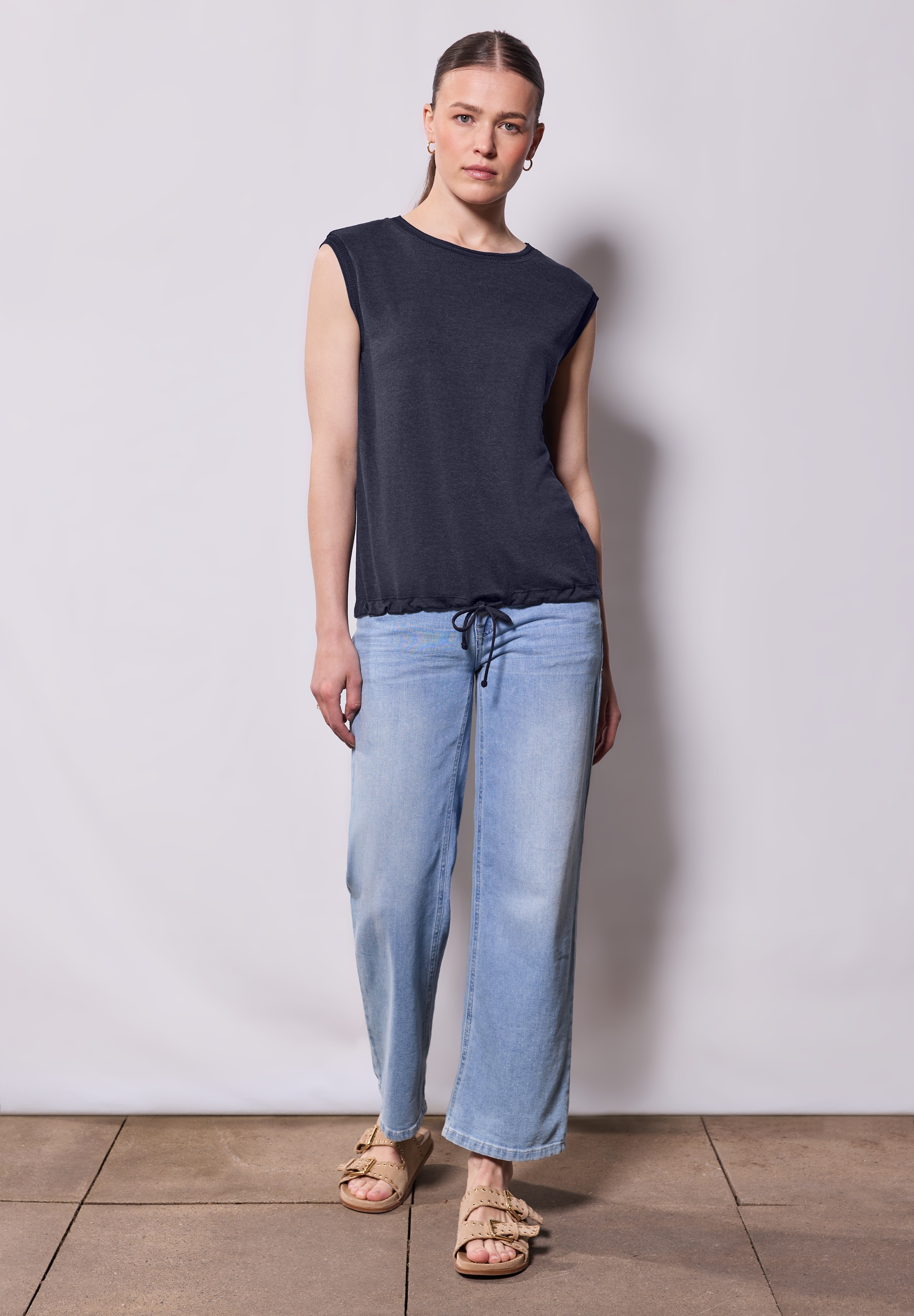 STREET ONE STUDIO T-Shirt, mit Elastiksaum und Tunnelzug