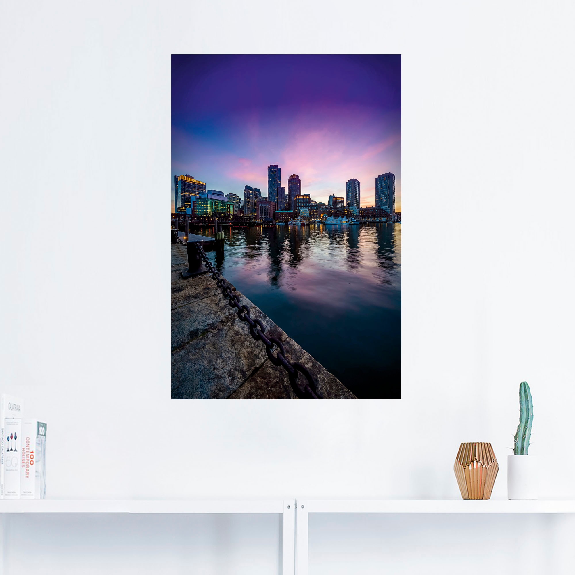 Artland Wandbild »Boston Fan Pier Park & Skyline«, Amerika, (1 St.), als  Alubild, Leinwandbild, Wandaufkleber oder Poster in versch. Größen  bestellen | BAUR