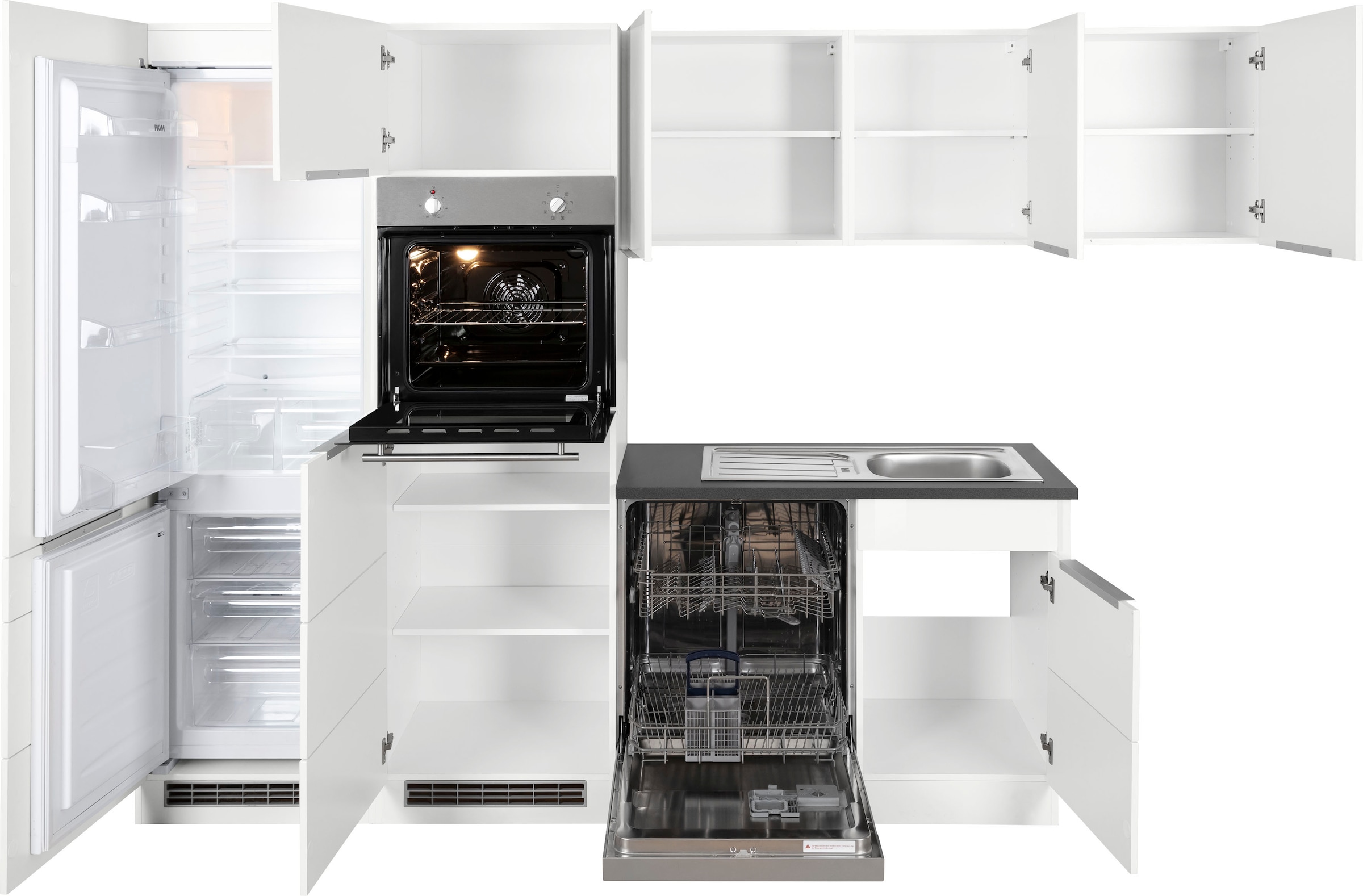 KOCHSTATION Winkelküche »KS-Brindisi Stellbreite 290/170 cm«, wahlweise mit E-Geräten und Induktion, mit MDF-Fronten