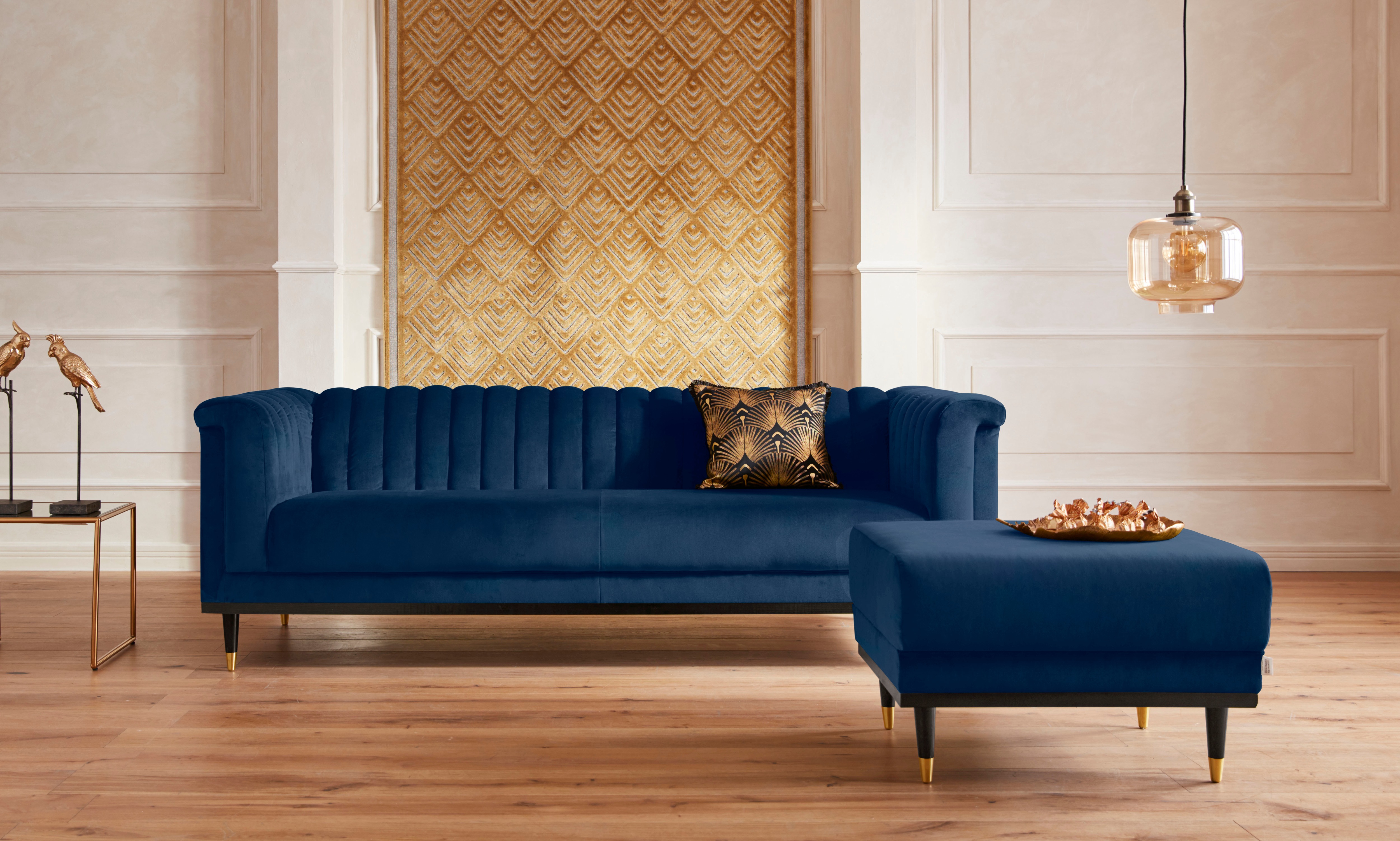 Thumbnail - Home affaire Hocker "Chamby" mit Holzrahmen unten