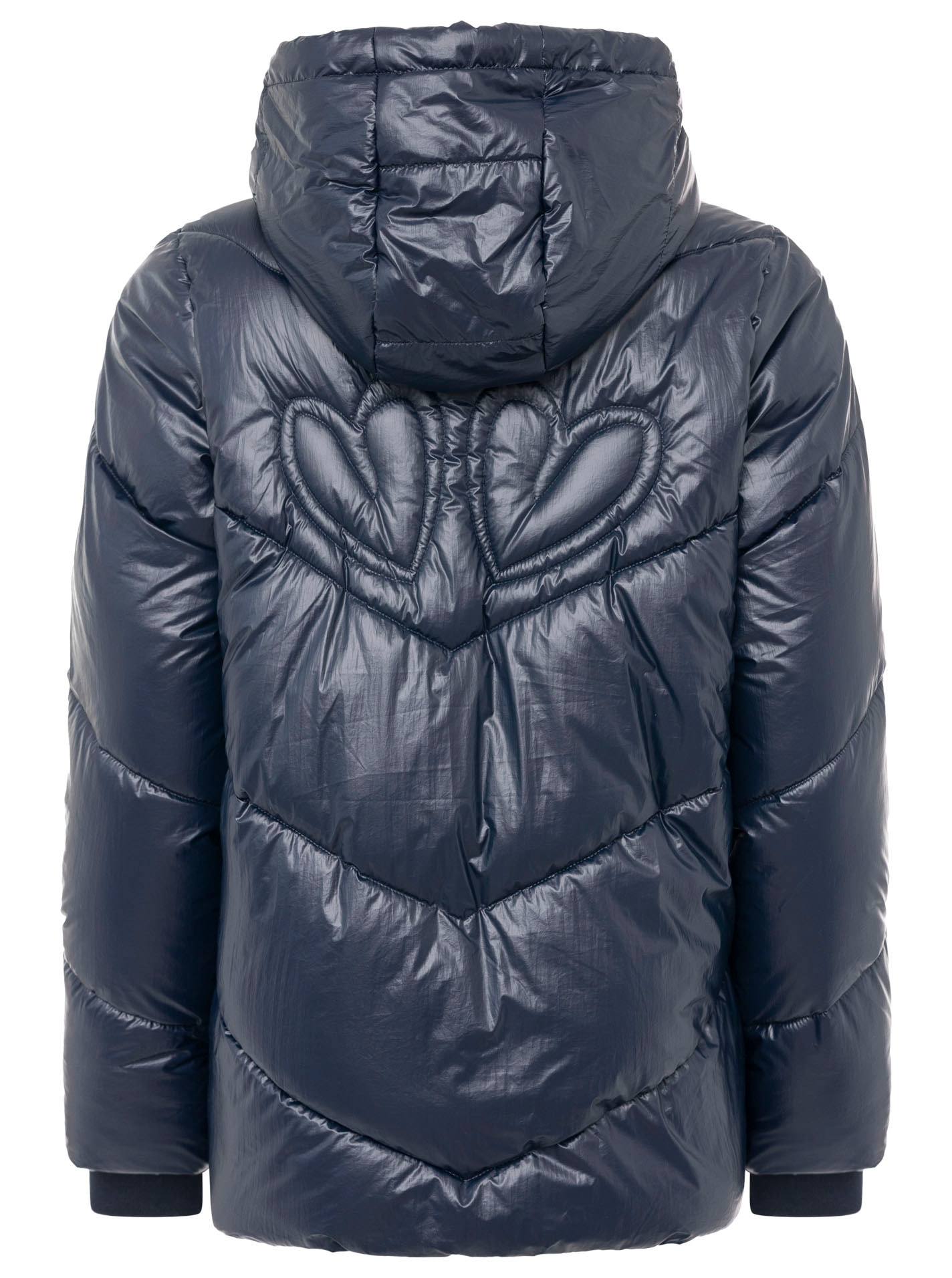 Zwillingsherz Steppjacke »"Zwillingsherz"«, mit Kapuze, glänzend, Kapuze, Herzchen-Prägung am Rücken