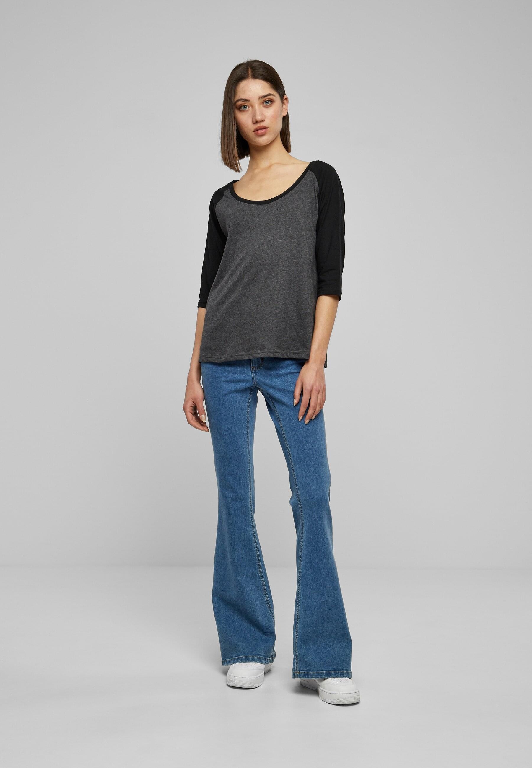 URBAN CLASSICS Kurzarmshirt »Urban Classics Damen Ladies 3/4 Contrast Raglan Tee«, (1 tlg.)