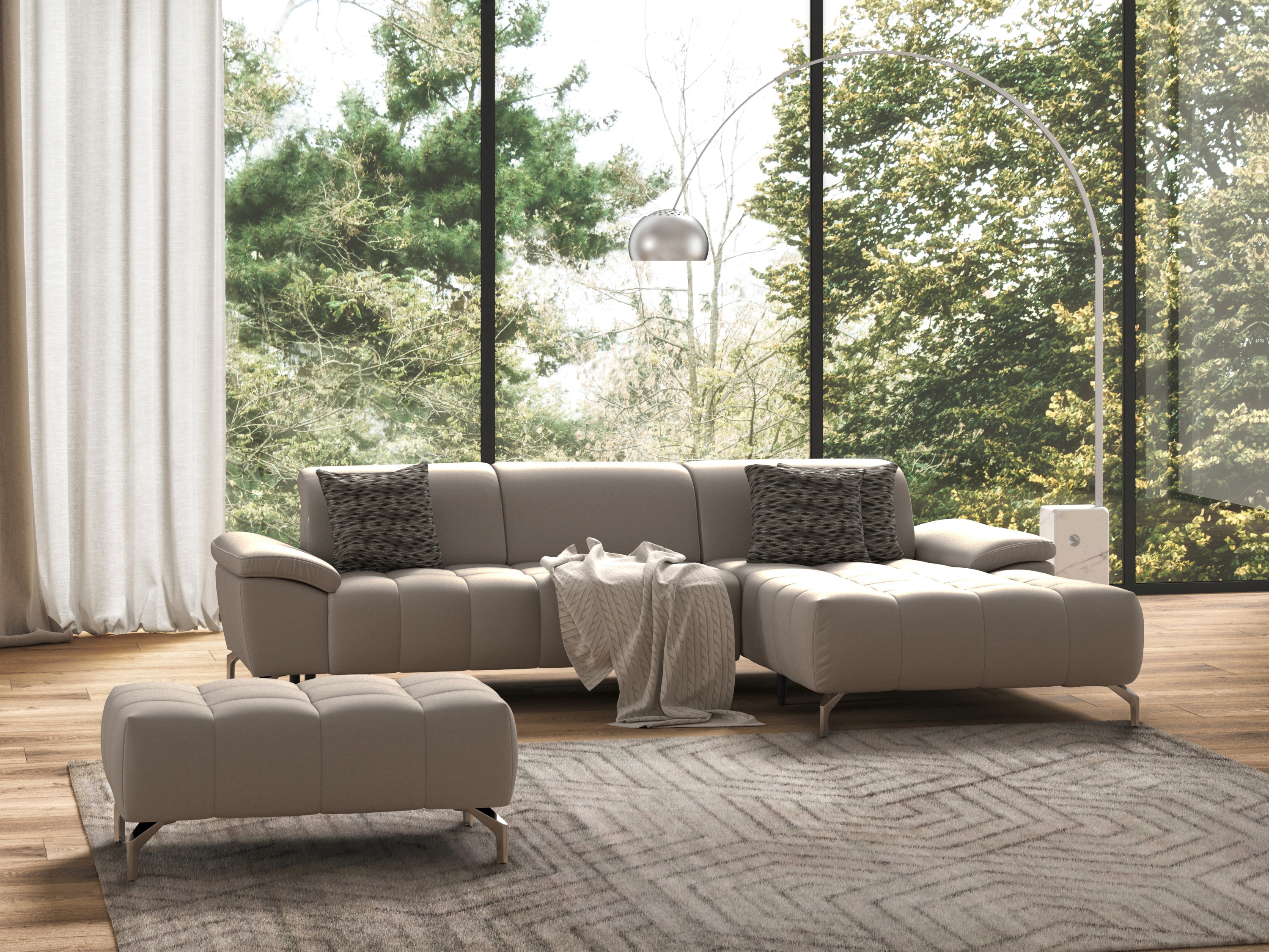 sit&more Ecksofa "Cool L-Form" wahlweise mit Kopfteilverstellung und Vorziehsitz, motorisch