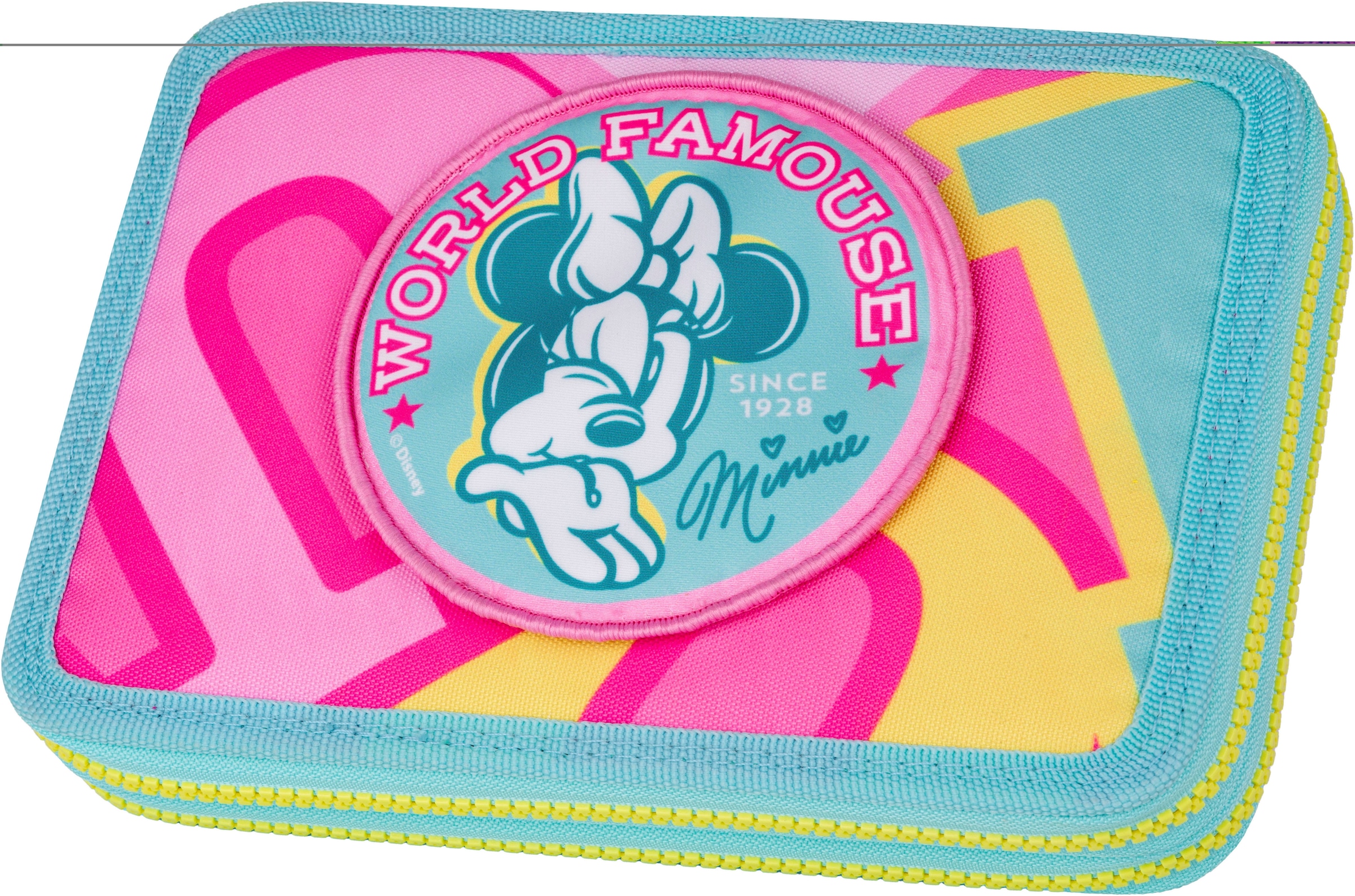 CoolPack Federmäppchen "Etui XL, Disney, Minnie Mouse, mit 2 Reißverschlüssen", befüllt