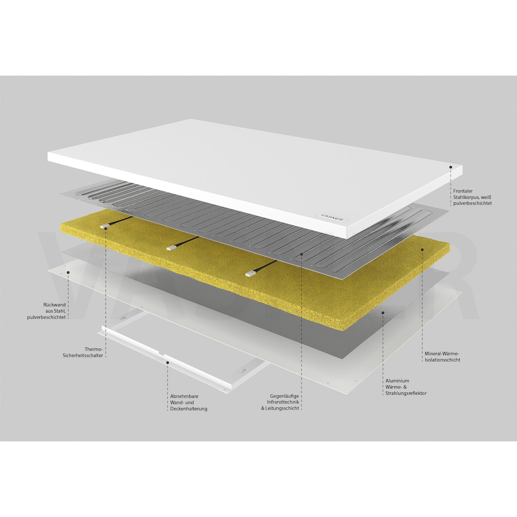 Vasner Infrarotheizung »Citara M«, für Wand / Decke, IP44 Bad geeignet, 550 Watt