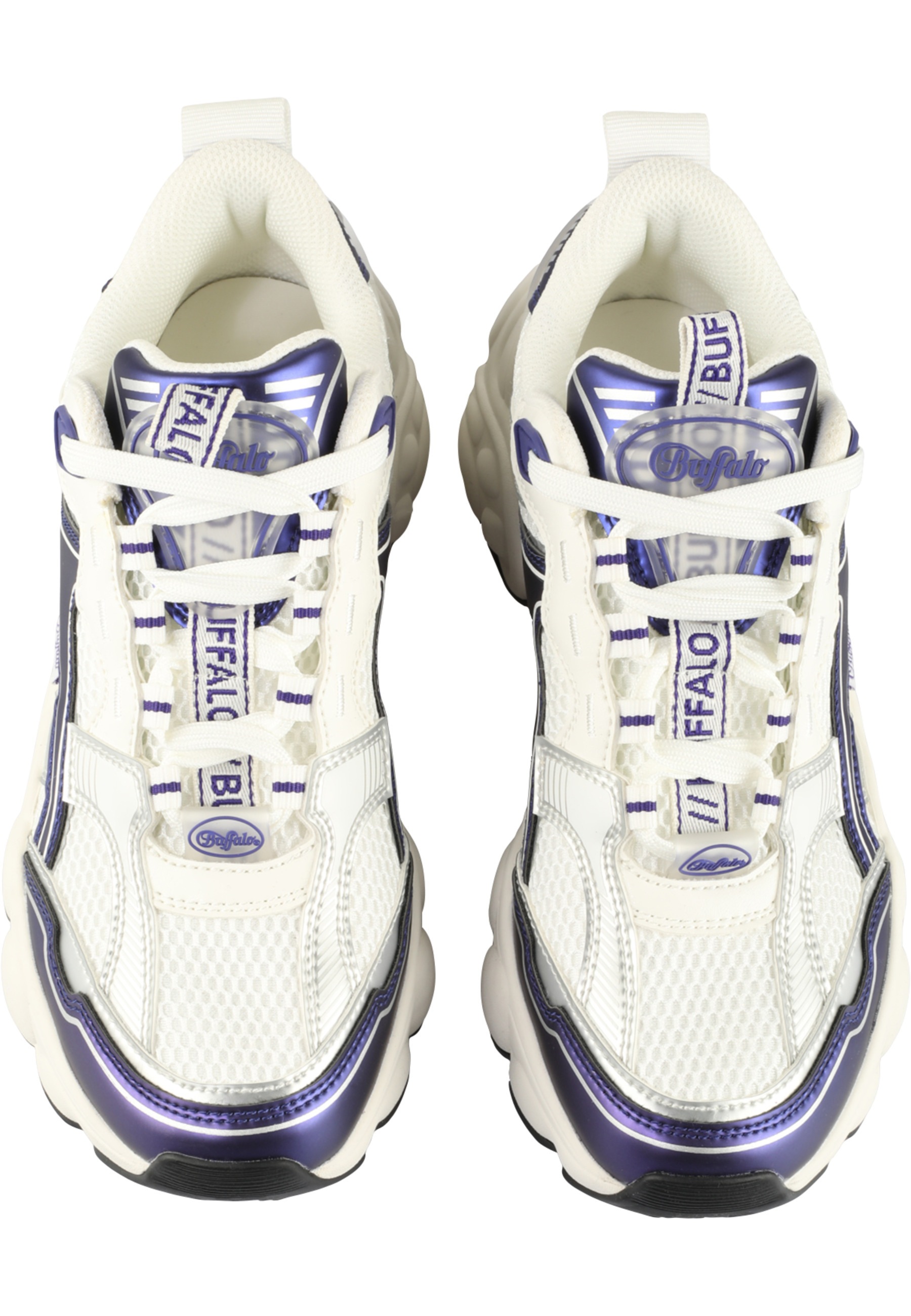 Trainingsschuh BUFFALO "Buffalo CLD RUN JOG", Damen, Gr. 39, weiß, silber, lila, Schuhe