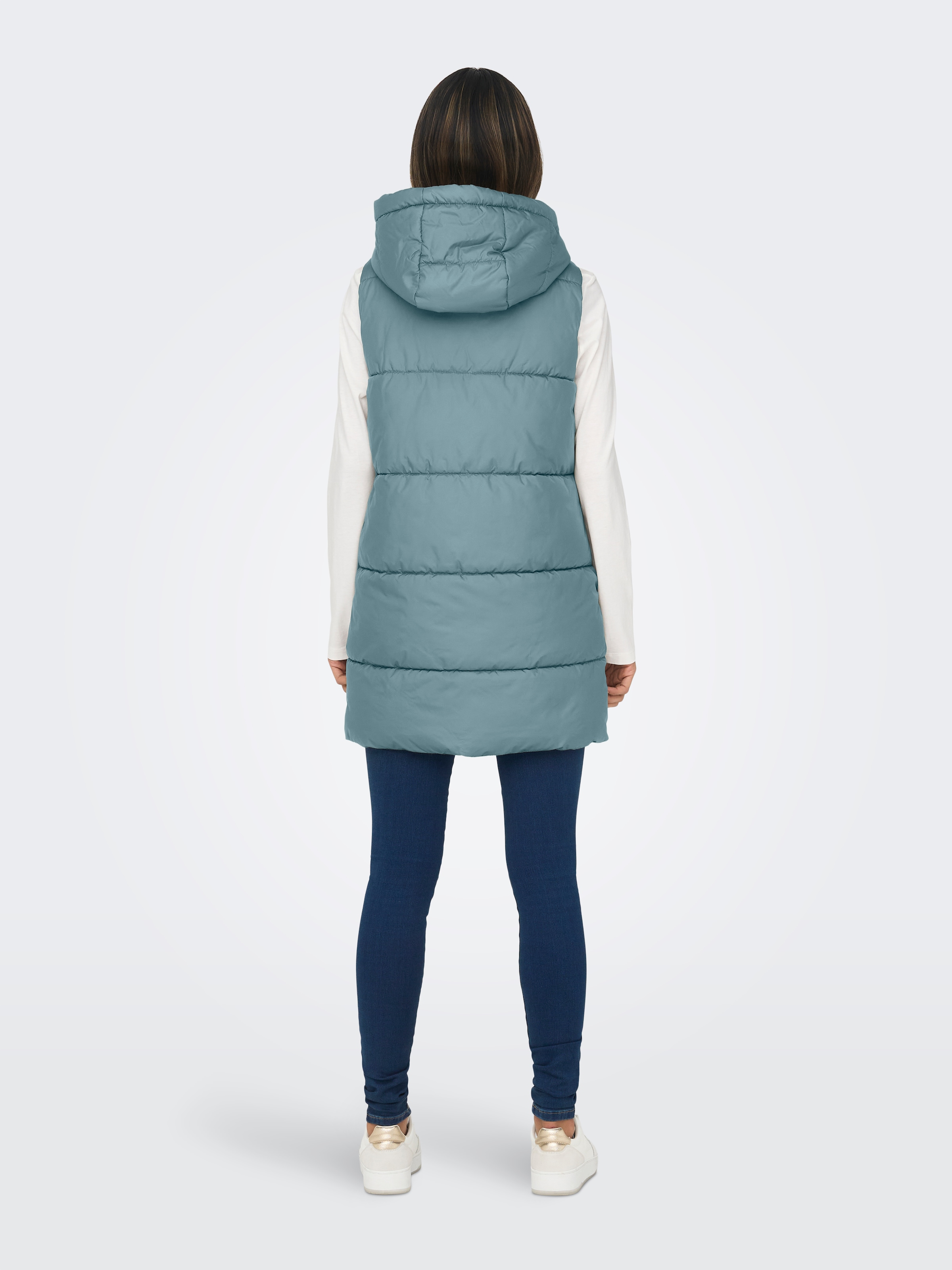 ONLY Steppweste »ONLASTA – Lange Steppweste mit Kapuze für kalte Tage«, regular fit, modisch, Web, Polyester, Kapuze
