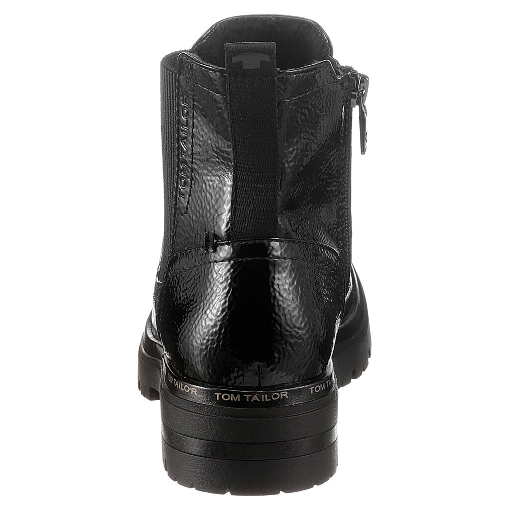 Schuhe Stiefeletten TOM TAILOR Chelseaboots, mit zweckmäßiger Anziehlasche schwarz