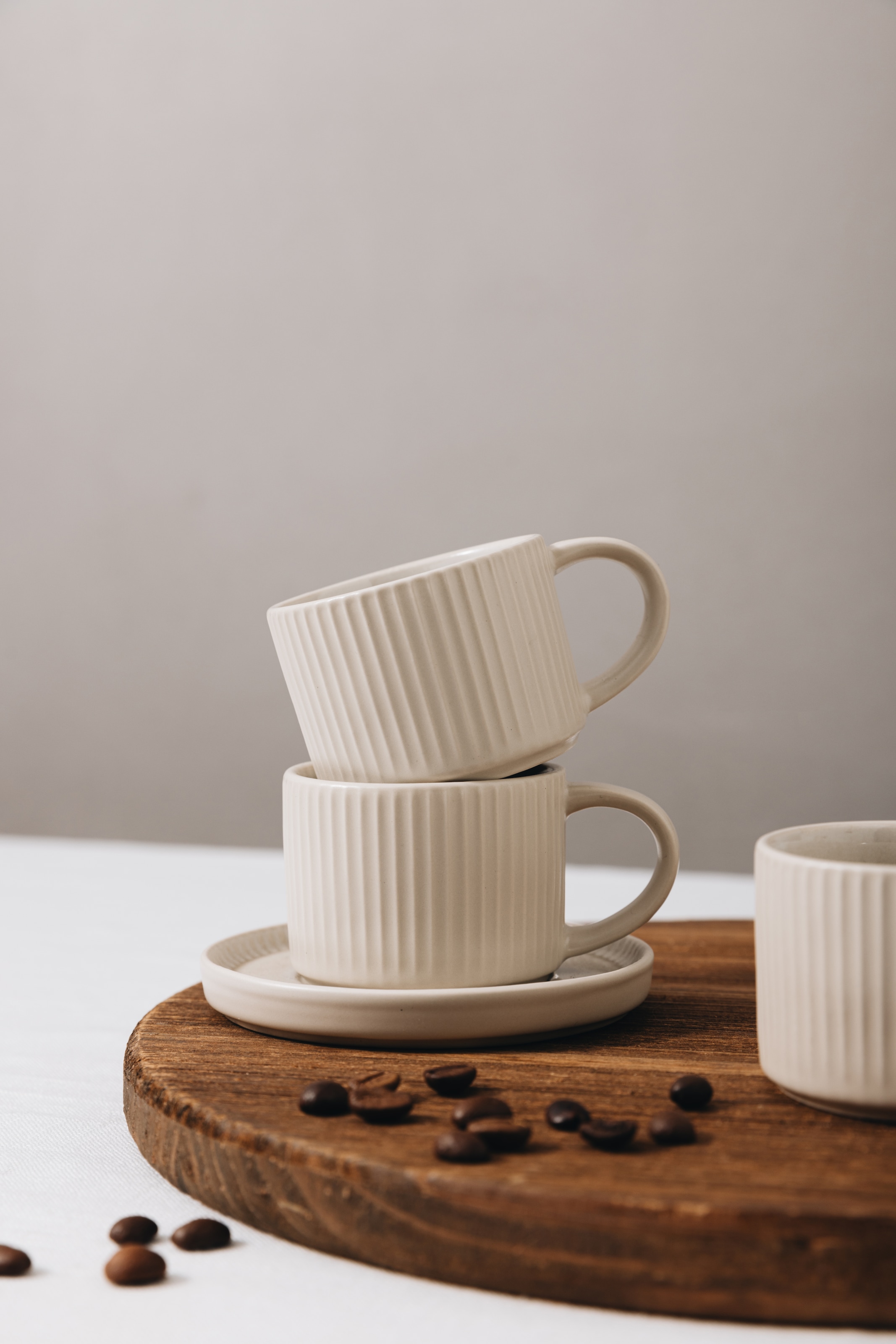 OTTO home Espressotasse »Ylvii, 12er Set, bestehend aus 6 Tassen + 6 Untertassen« für 6 Personen, spülmaschinenfest und mikrowellengeeignet, 90 ml