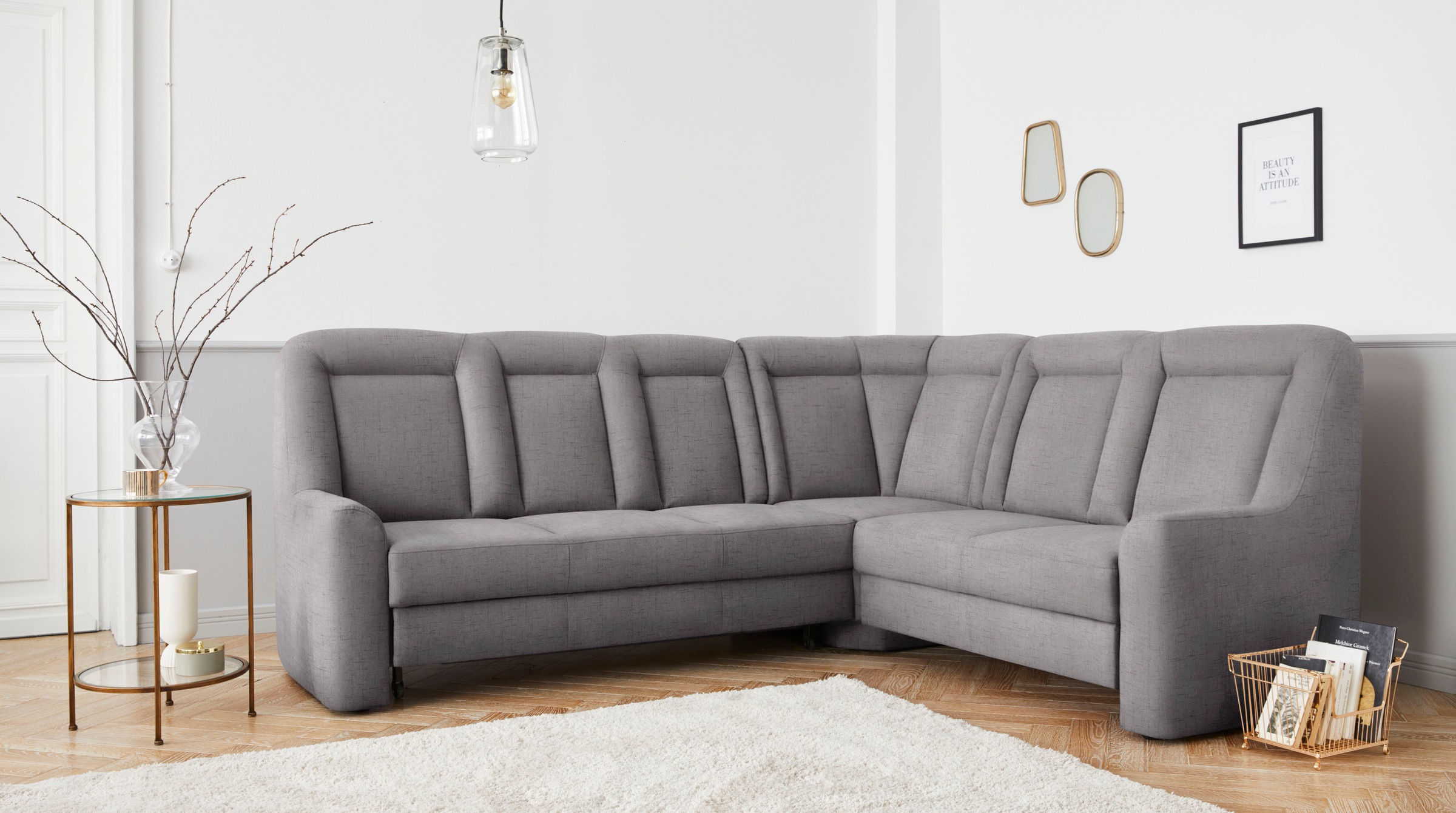 sit&more Ecksofa »Melissa L-Form«, klassisches Polsterprogramm, wahlweise Bettfunktion und Schubkasten