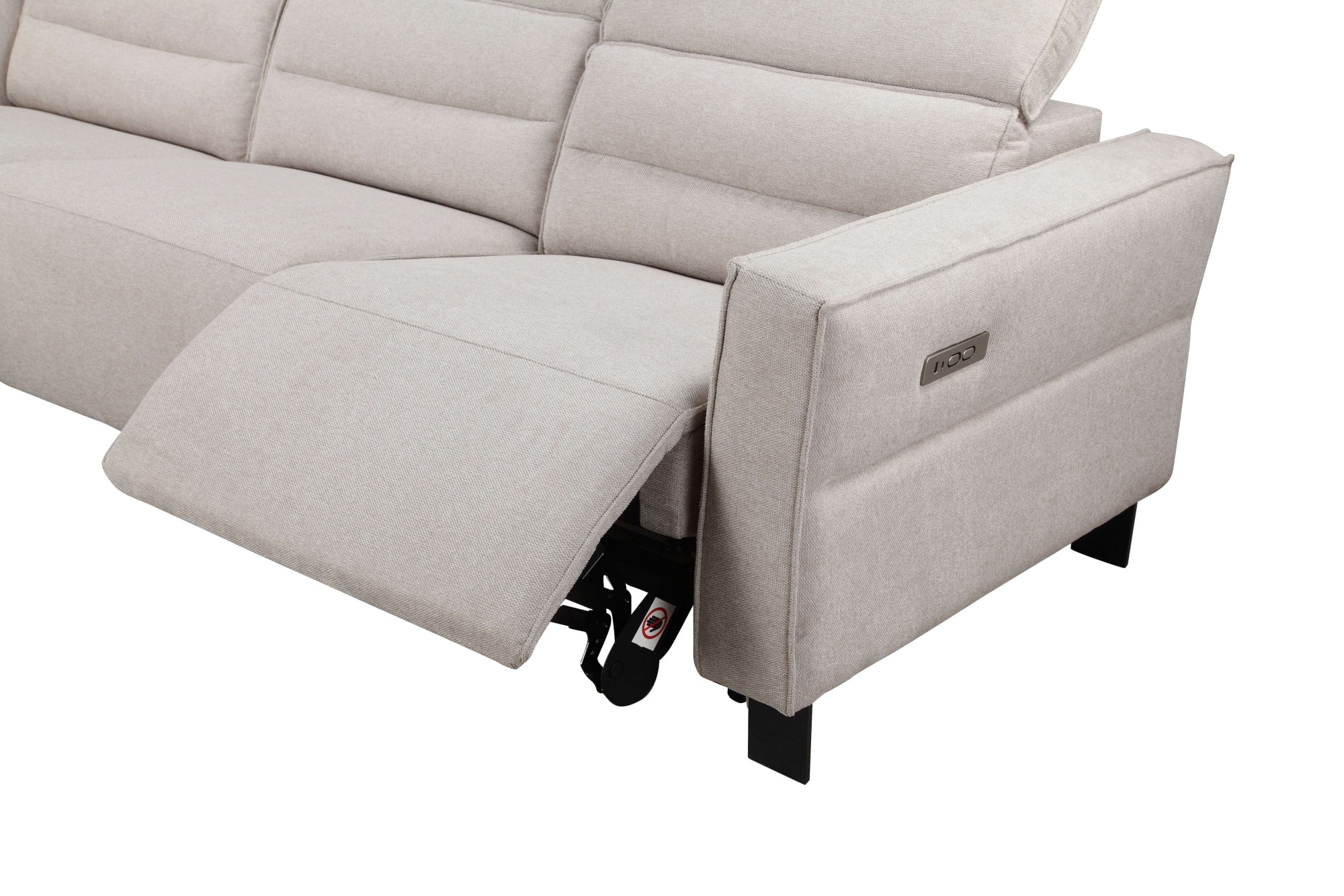 Places of Style Ecksofa »Carpari, L-Form, 263 cm, manuelle o. elektrische Relaxfunktion,«, USB A/C und Kopfteilverstellung