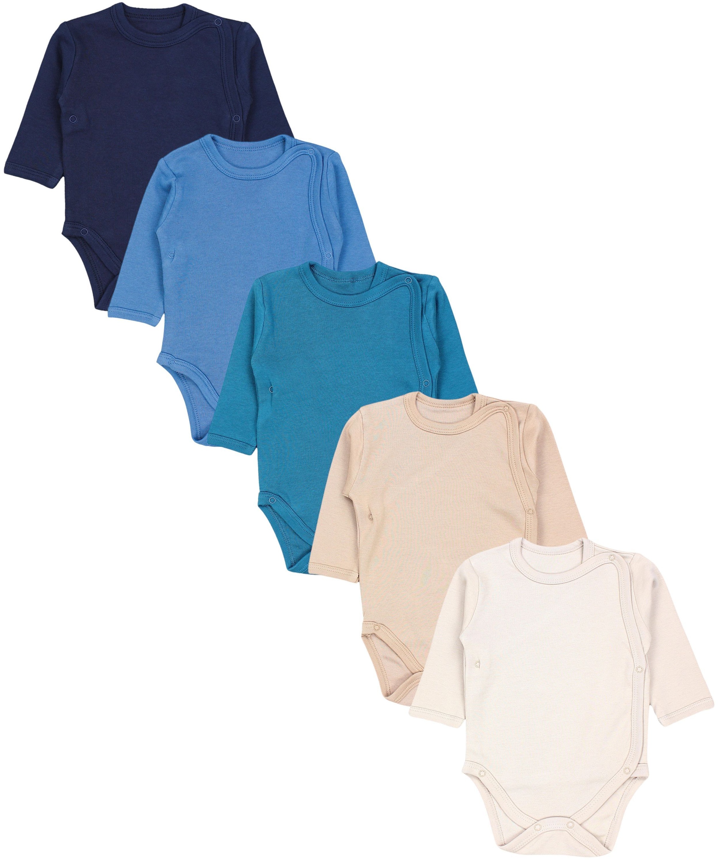 TupTam Langarmwickelbody "Wickelbody Baby Langarm Wickelbody im 5er Set"