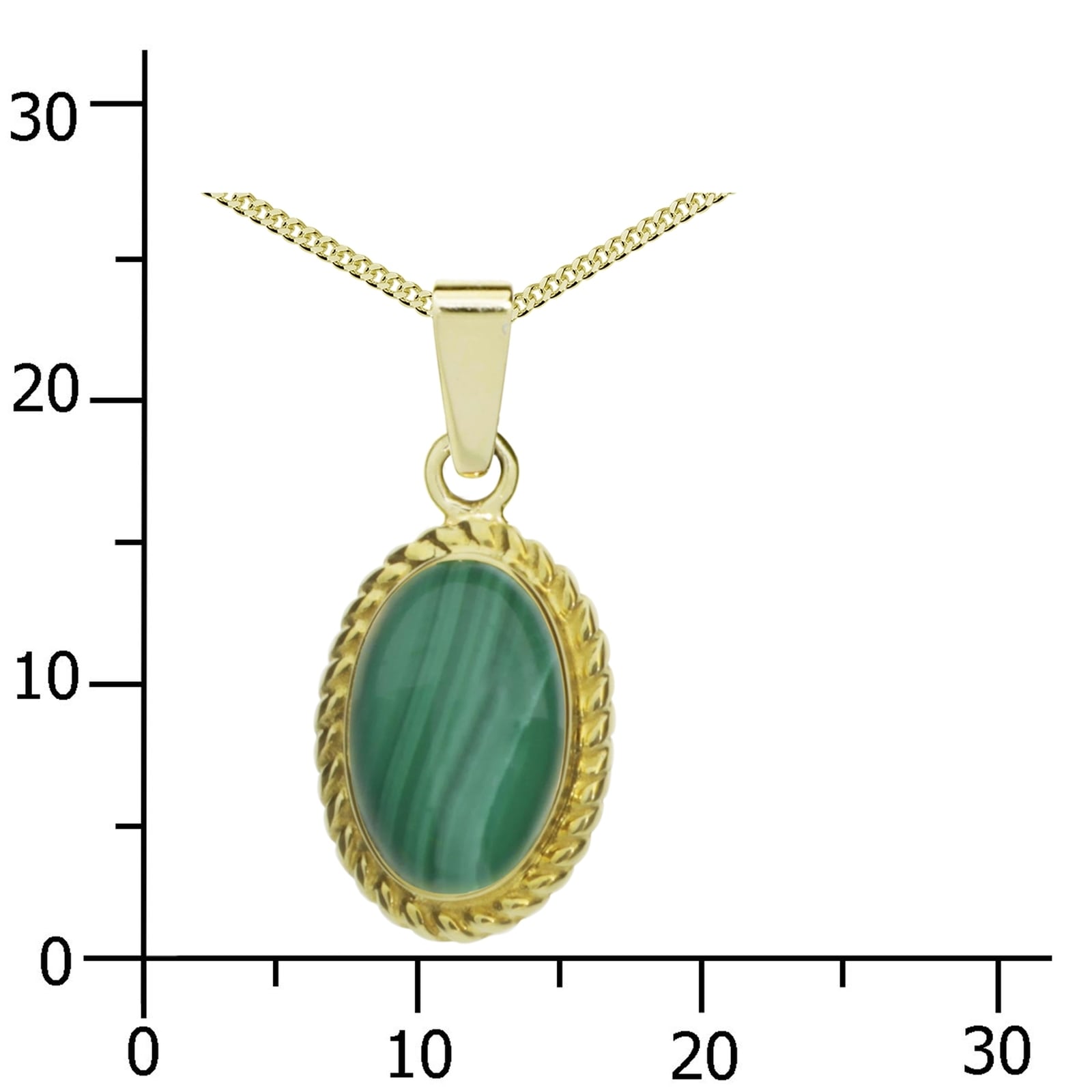 OSTSEE-SCHMUCK Kette und Anhänger Set »- Julie - Gold 333/000 - Malachit«