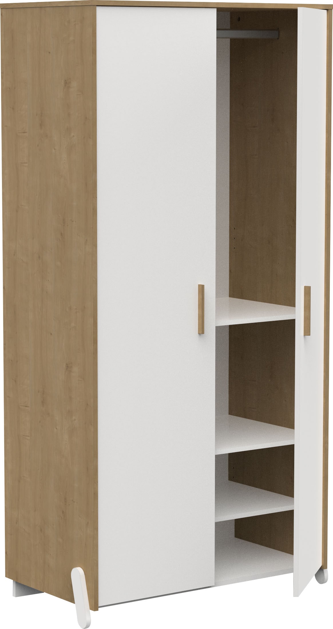 Demeyere GROUP Kinderkleiderschrank »Naili«, (Packung), Schrank 2 Turen Weiss Hamilton