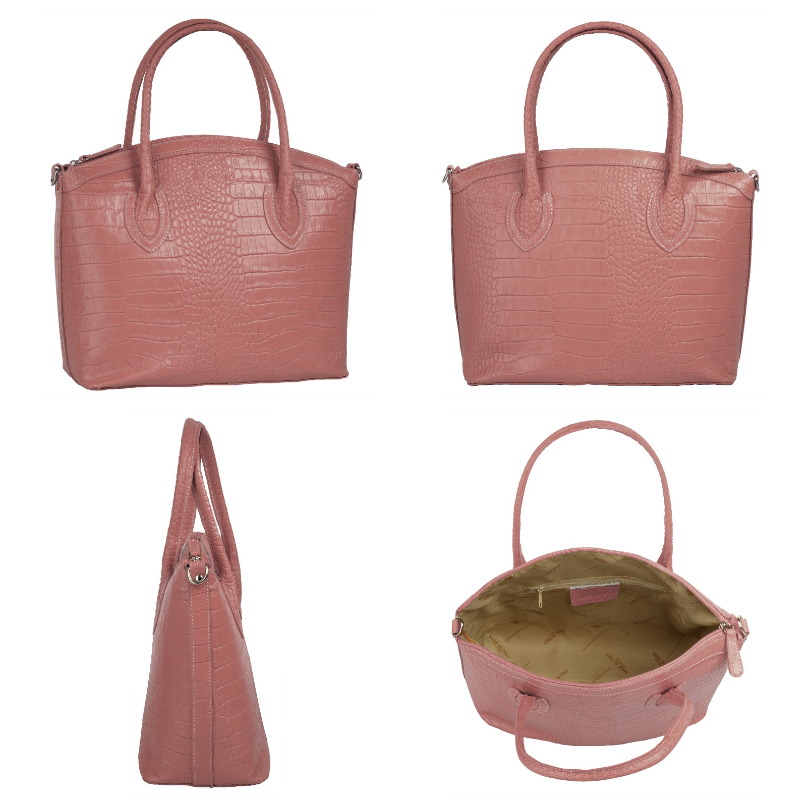 Cluty Henkeltasche, echt Leder, Made in Italy