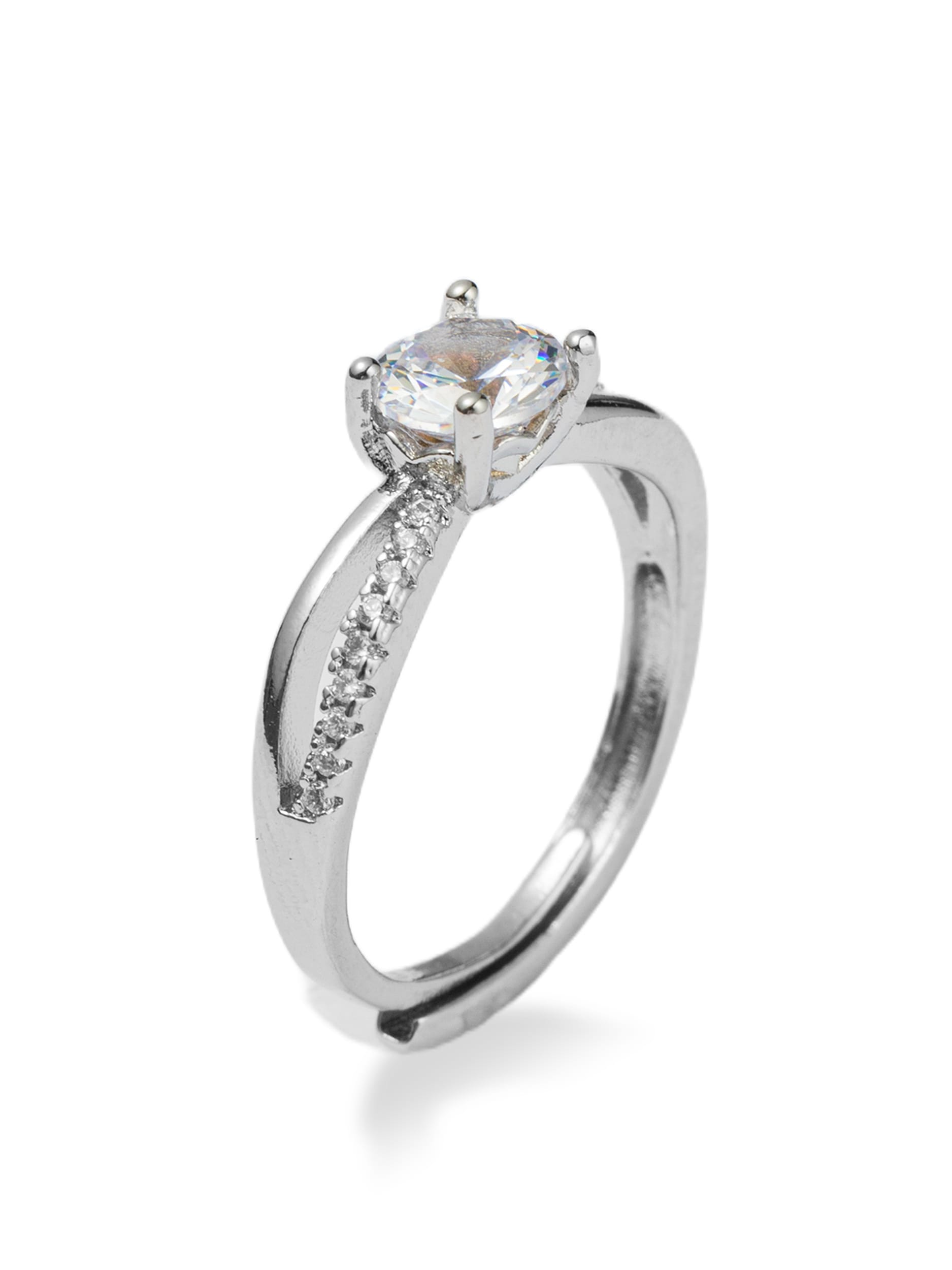 Aniston JEWELRY & WATCHES Fingerring »Schmuck Geschenk Kupfer Vorsteck Verlobung Solitär Größenverstellbar« Made in Germany - mit Zirkonia (synth.)