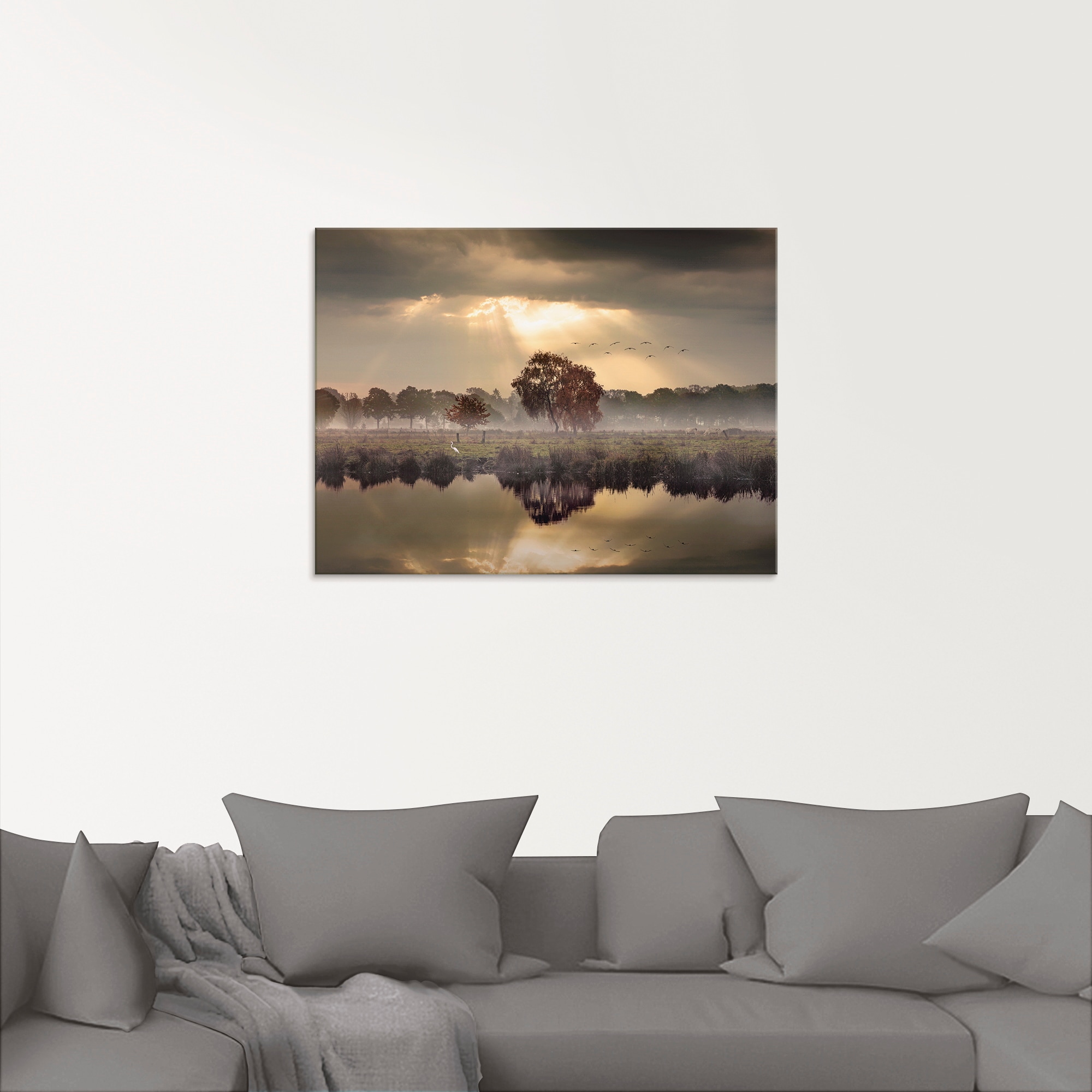 Artland Glasbild "Der Herbst in seiner stillen Einsamkeit", Gewässer, (1 St günstig online kaufen