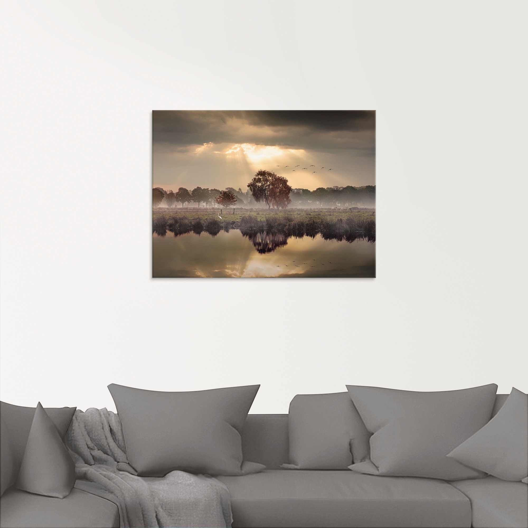 Artland Glasbild "Der Herbst in seiner stillen Einsamkeit" Gewässer 1 Stk. günstig online kaufen