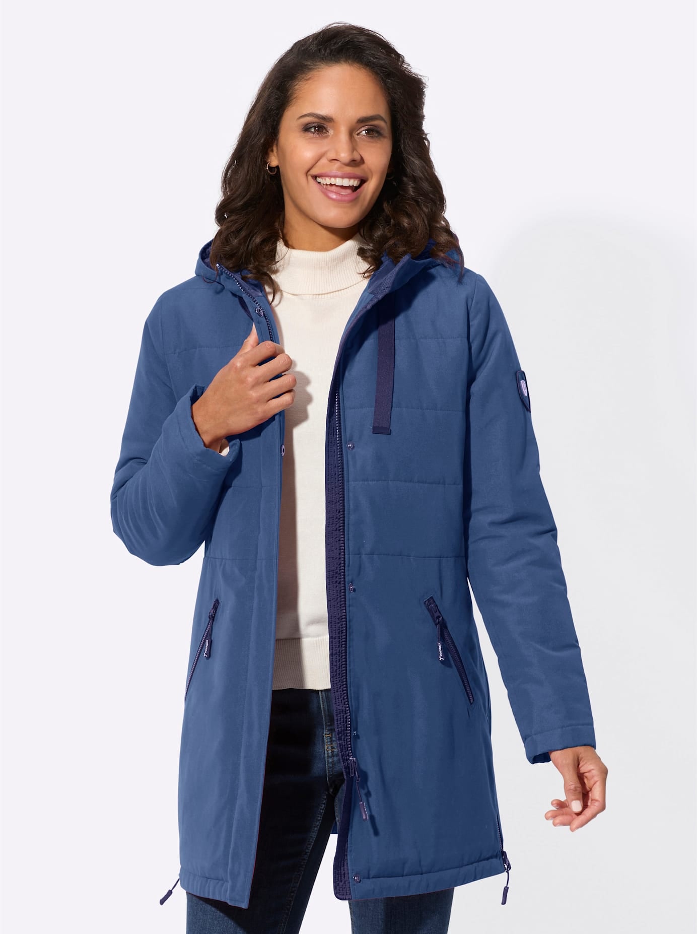 Casual Looks Langjacke, mit Kapuze günstig online kaufen