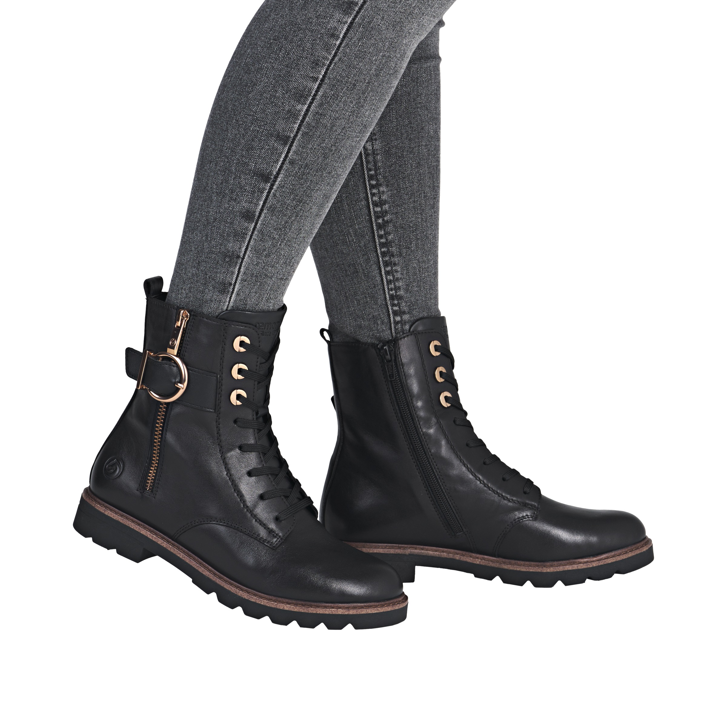 Remonte Schnürstiefelette, Schnürboots, Casual-Stiefelette, Blockabsatz, mit großer Zierschließe
