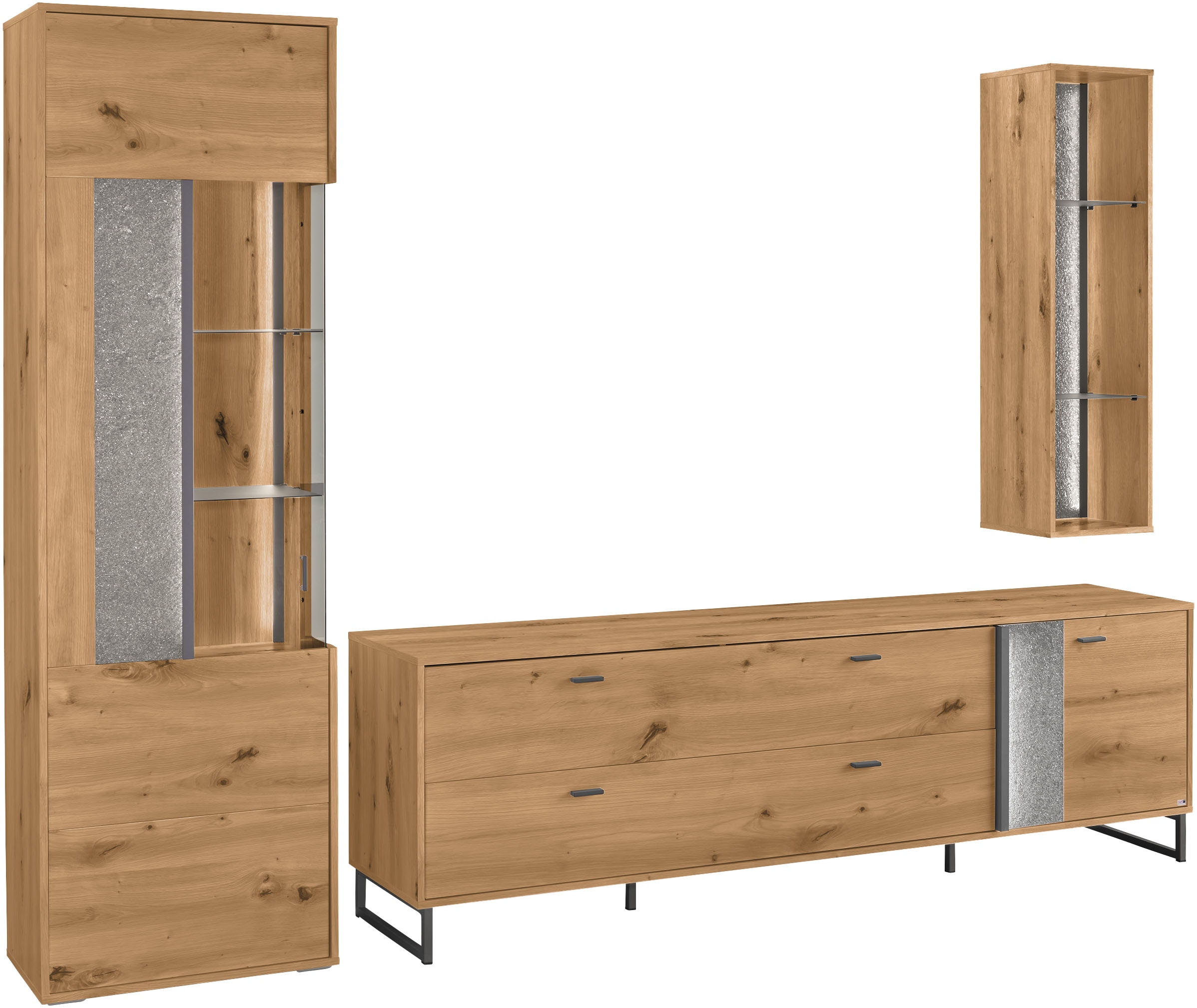 set one by Musterring TV-Wand "Deltona" 3 Stk. tlg. Zierelemente aus Sandst günstig online kaufen